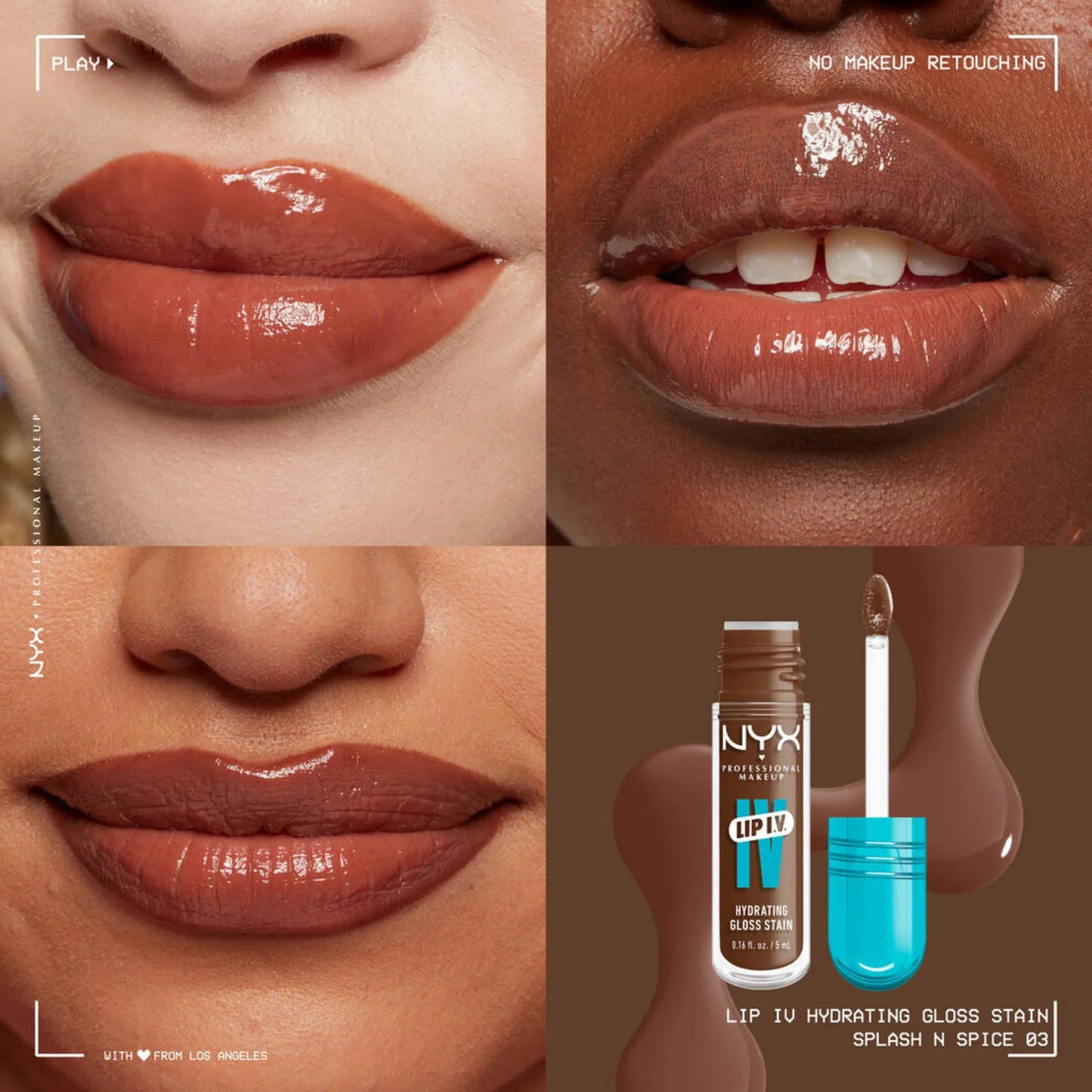 NYX Lip IV Hydrating Gloss Stain 03 Splash N Spice 5ml