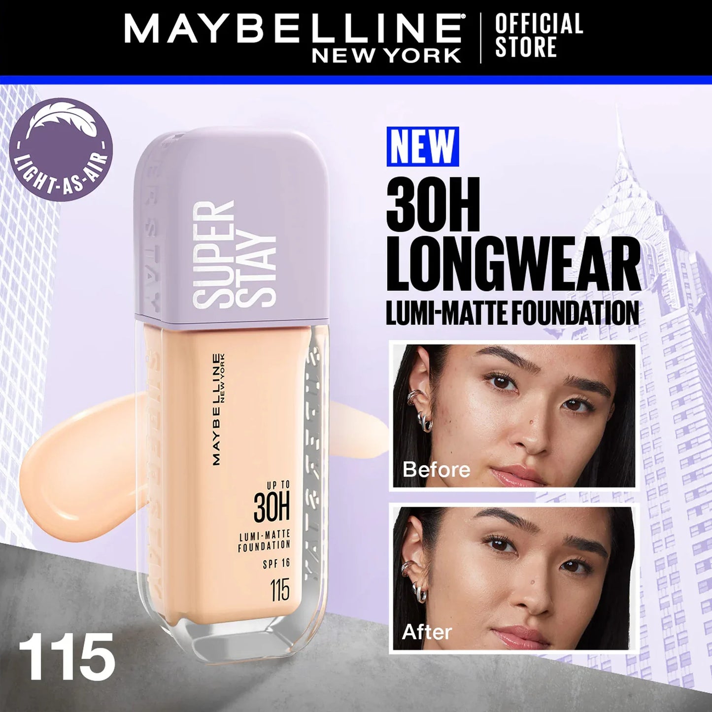 Maybelline Super Stay Upto 30H Lumi Matte Foundation SPF16 115 35ml