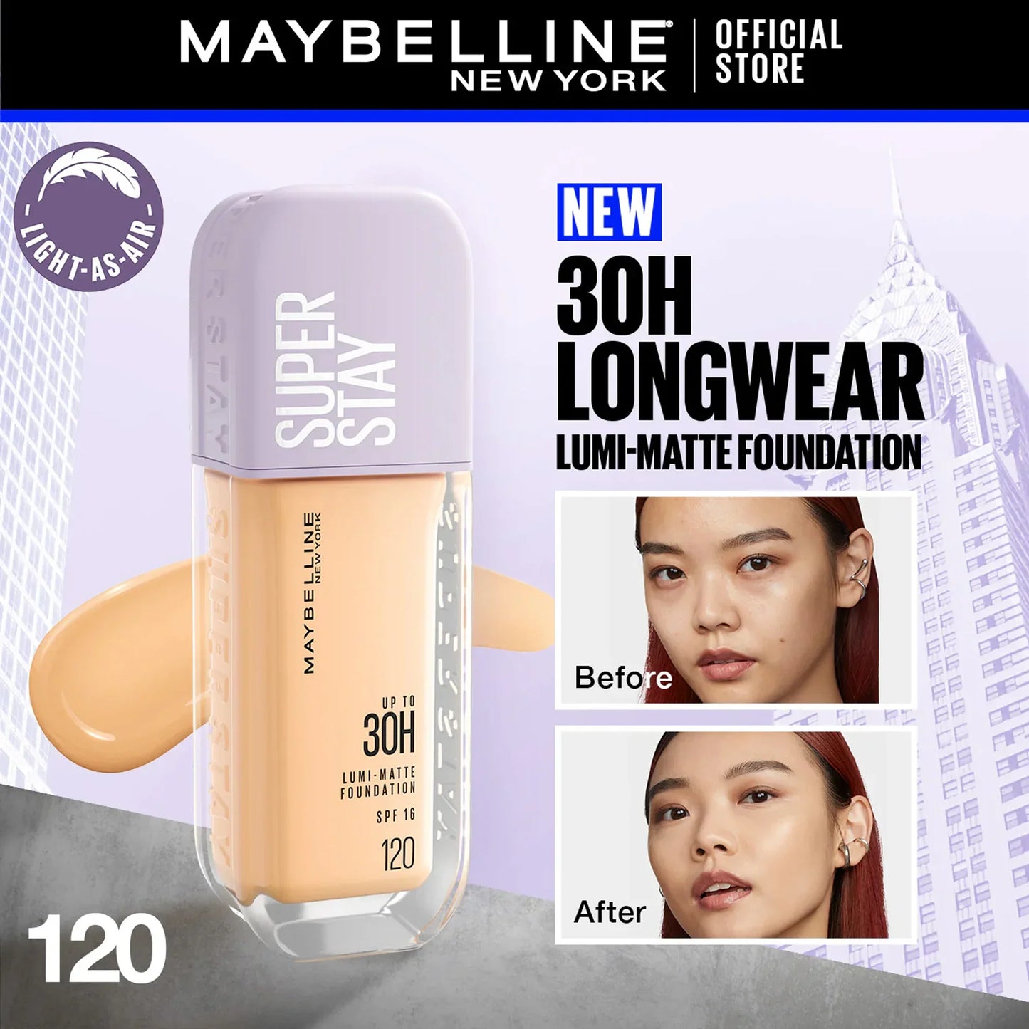 Maybelline Super Stay Upto 30H Lumi Matte Foundation SPF16 120 35ml
