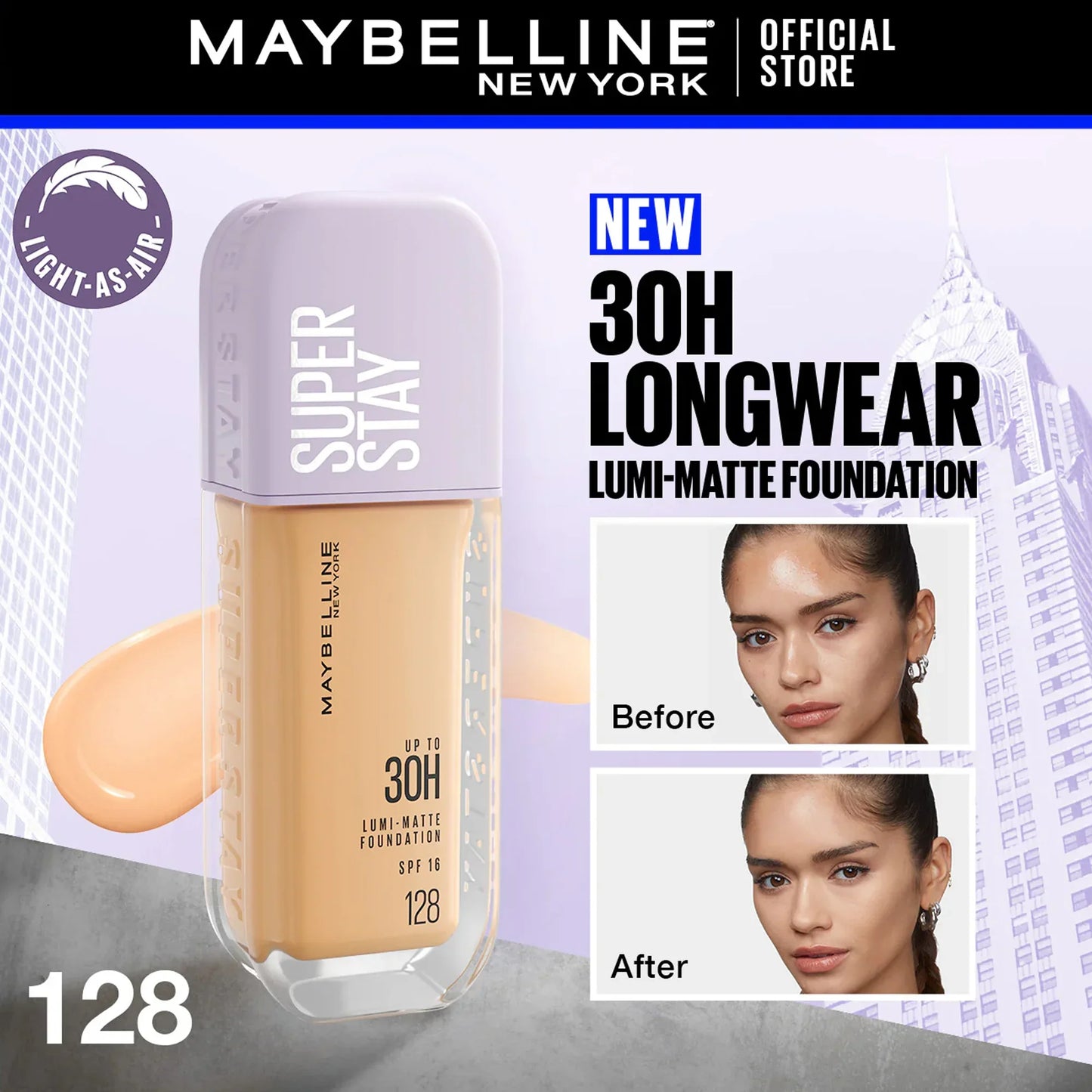 Maybelline Super Stay Upto 30H Lumi Matte Foundation SPF16 128 35ml