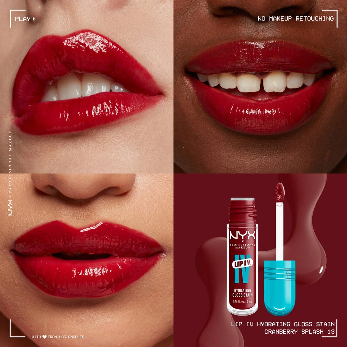 NYX Lip IV Hydrating Gloss Stain 13 Cranberry Splash 5ml