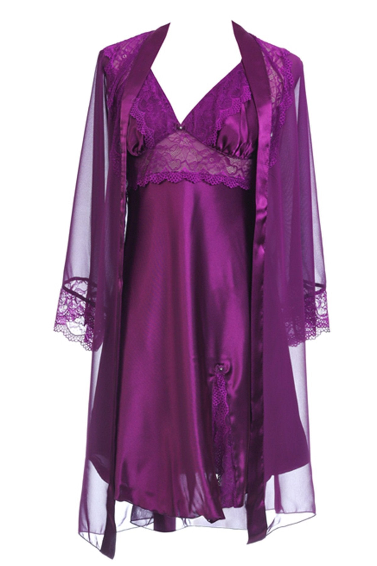 BLS Heloise Silk And Chantilly Nighty Purple