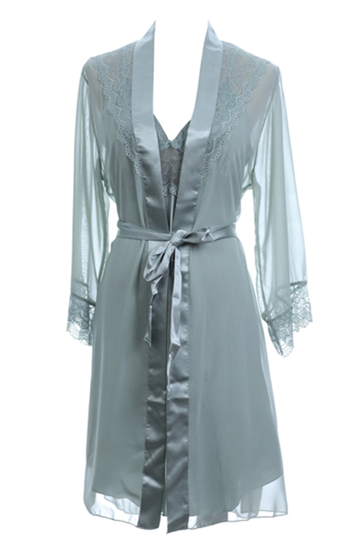 BLS Heloise Silk And Chantilly Nighty Green