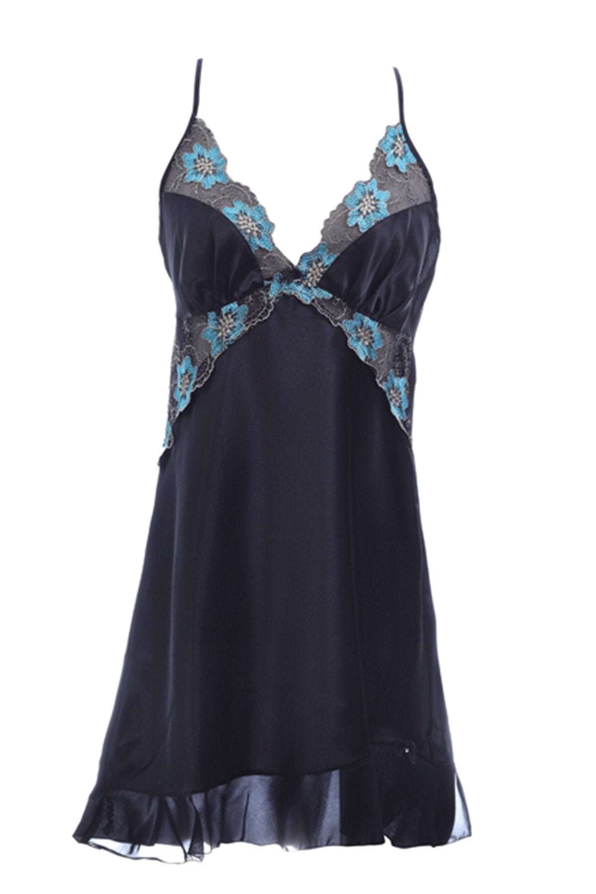 BLS Harriet Silk And Chantilly Nighty Terquoise