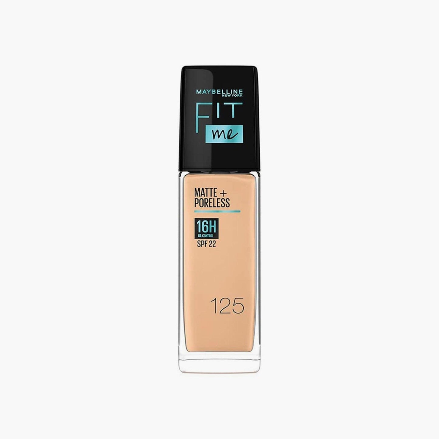 Maybelline New York Fit Me Matte+Poreless 16H Oil Control Liquid Foundation SPF 22 125 Nude Beige 30ml - TheSkinFit