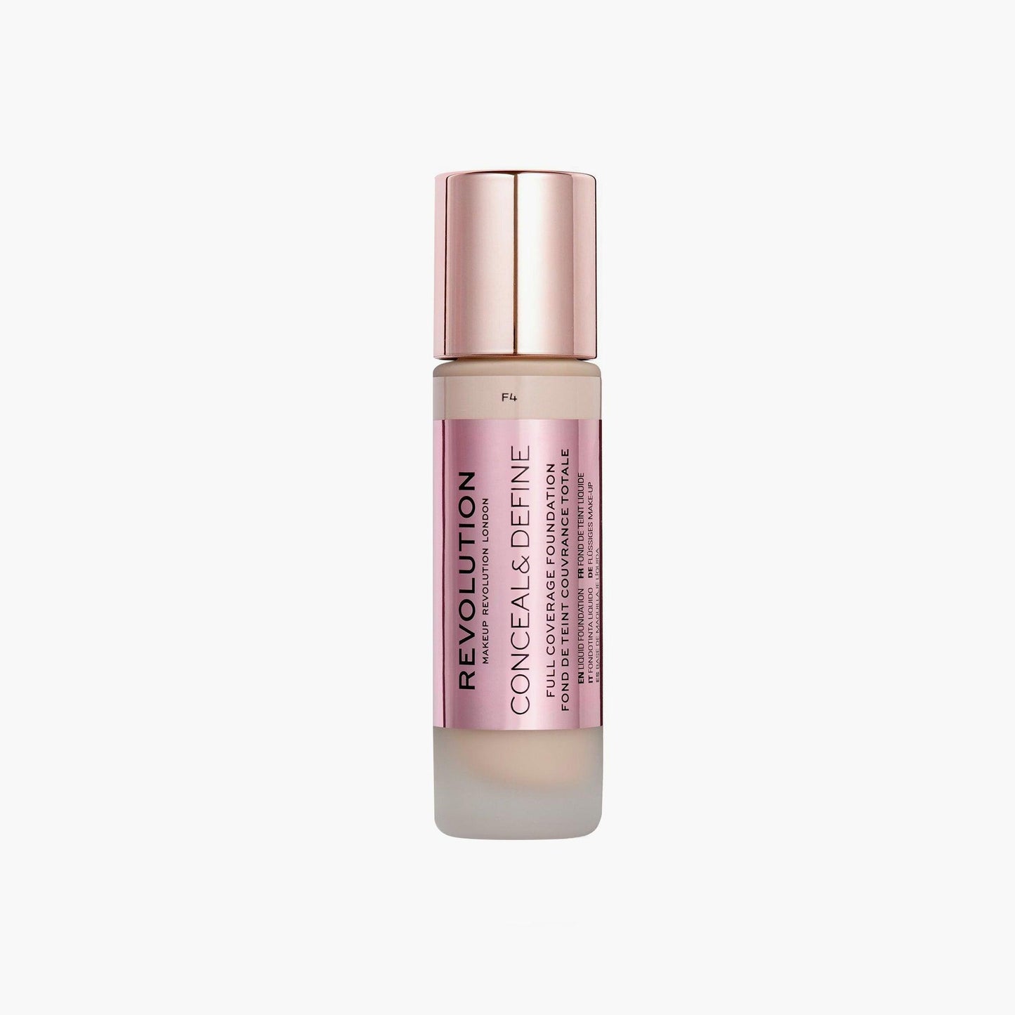 Revolution Conceal & Define Full Coverage Liquid Foundation F4 23ml - TheSkinFit