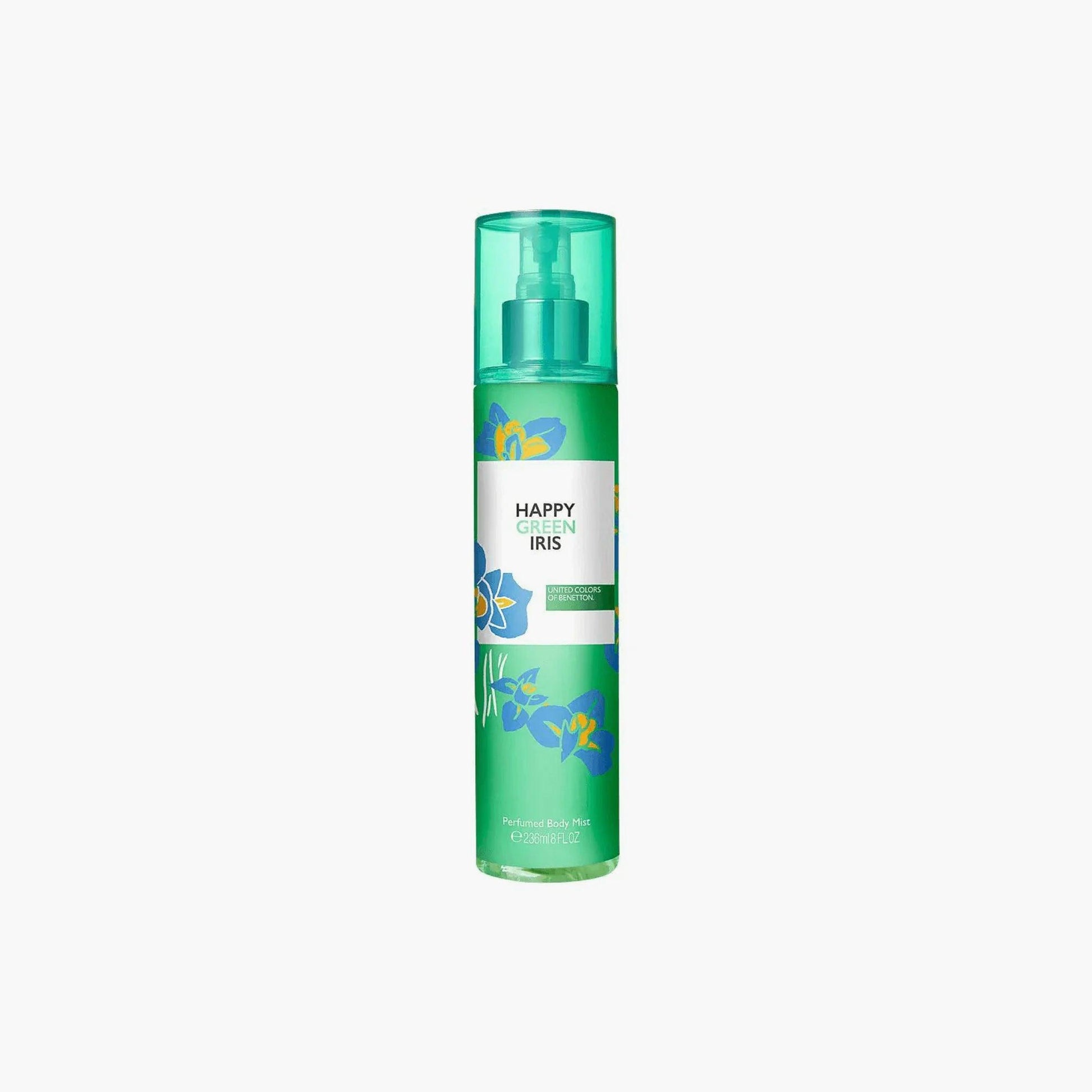 Benetton Perfumed Body Mist Happy Green Iris 236ml - TheSkinFit