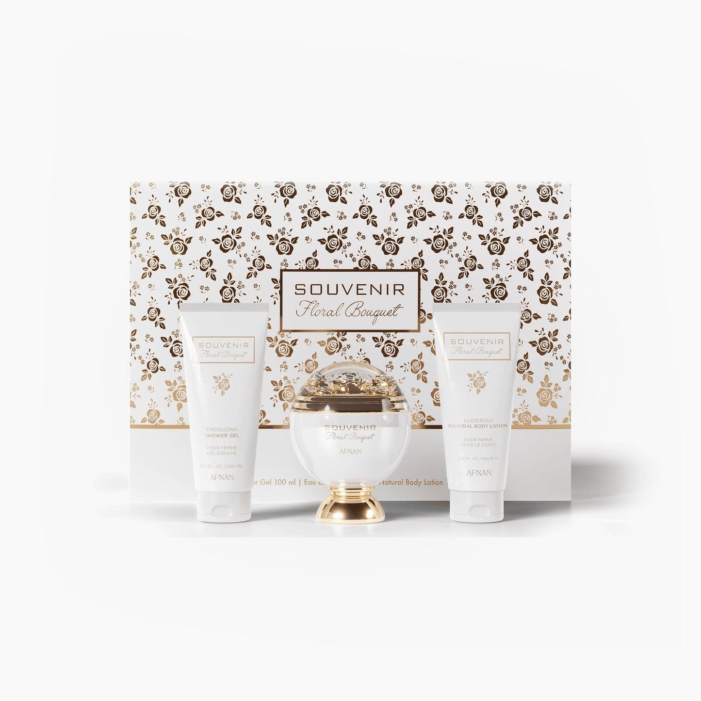 Afnan Souvenir Floral Bouquet Pour Femme 3 Piece Gift Set - TheSkinFit