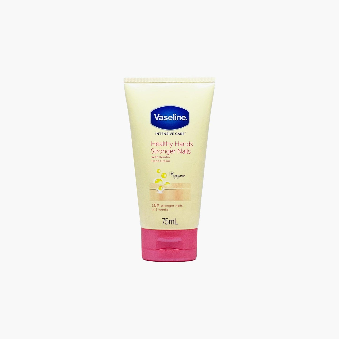 Vaseline Intensive Care Healthy Hands Stronger Nails Keratin Hand Cream Yellow 75ml - TheSkinFit