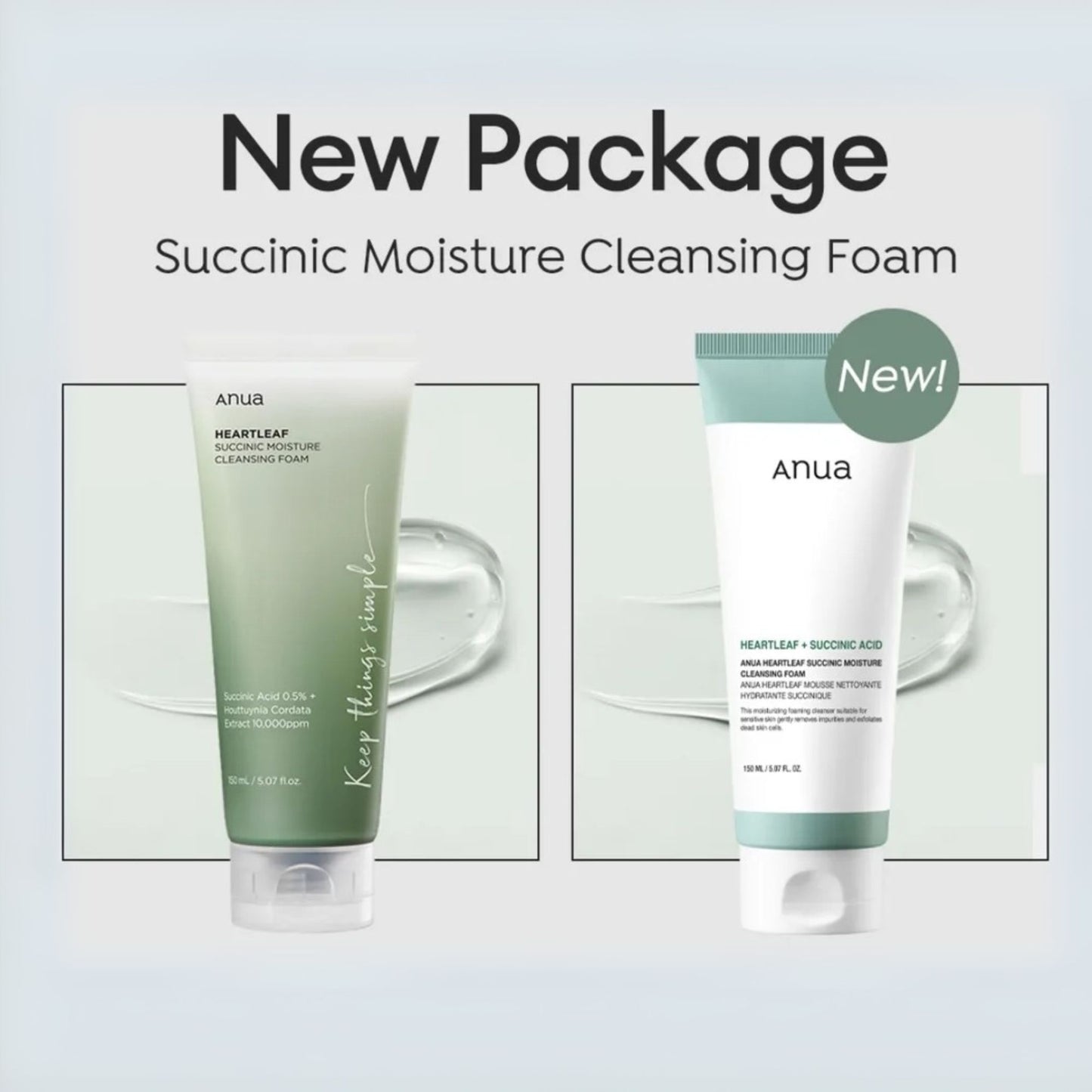 Anua Heartleaf Succinic Moisture Cleansing Foam 150ml