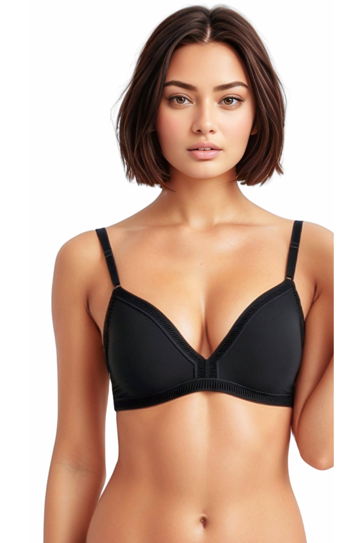 BLS Alma Non Padded Cotton Bralette Black