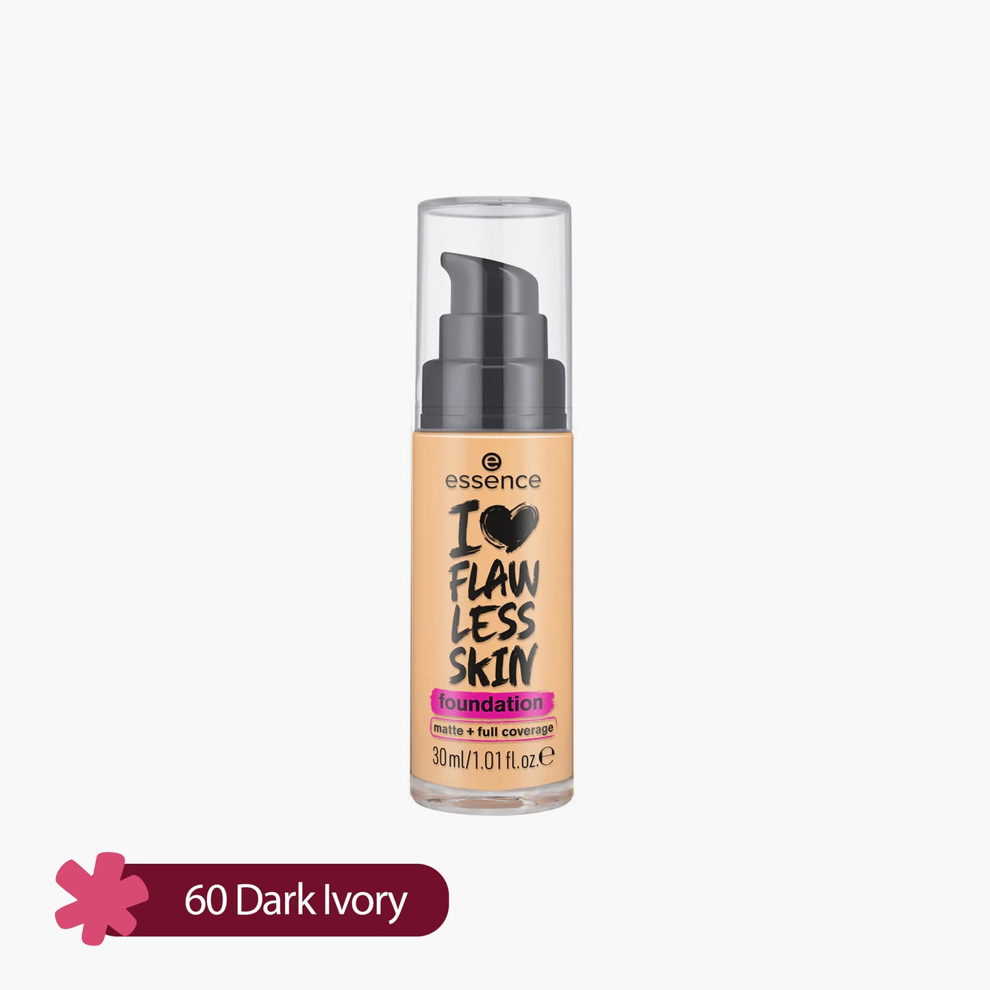 Essence I Love Flawless Skin Foundation Matte + Full Coverage 60 Dark Ivory 30ml