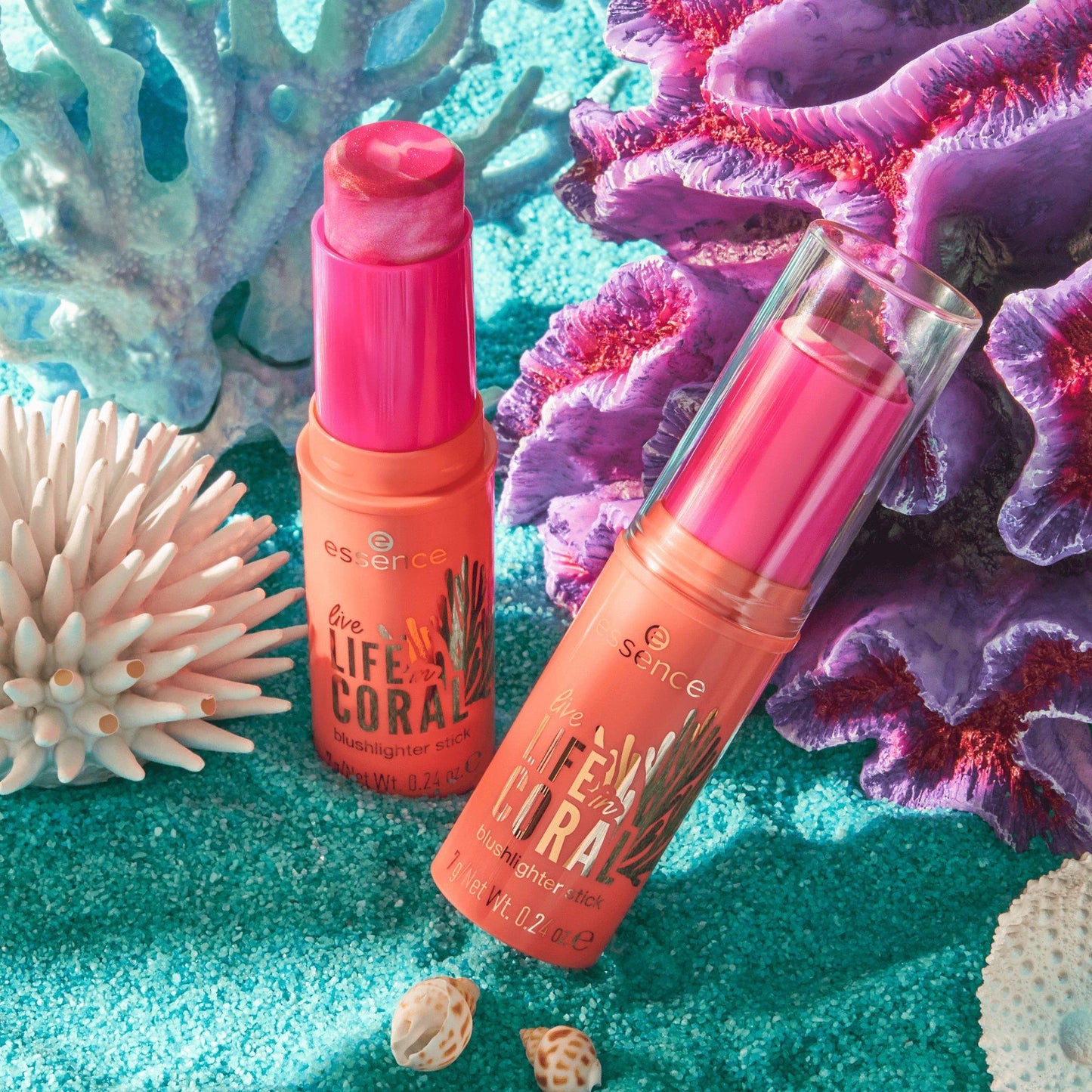 Essence Live Life In Coral Blushlighter Stick 01 Glowing' Coral Tastic, Baby! 7gm