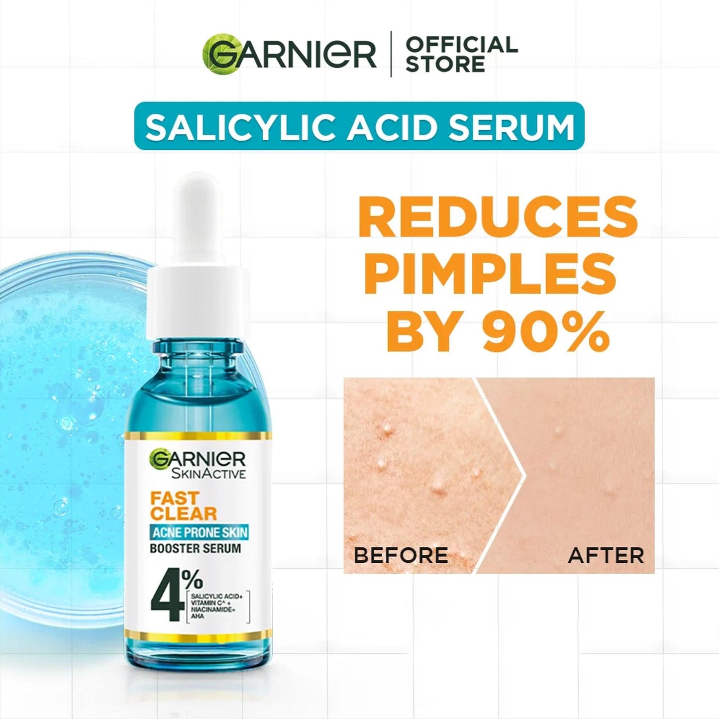 Garnier SkinActive Fast Clear Acne Prone Skin Booster Serum 15ml