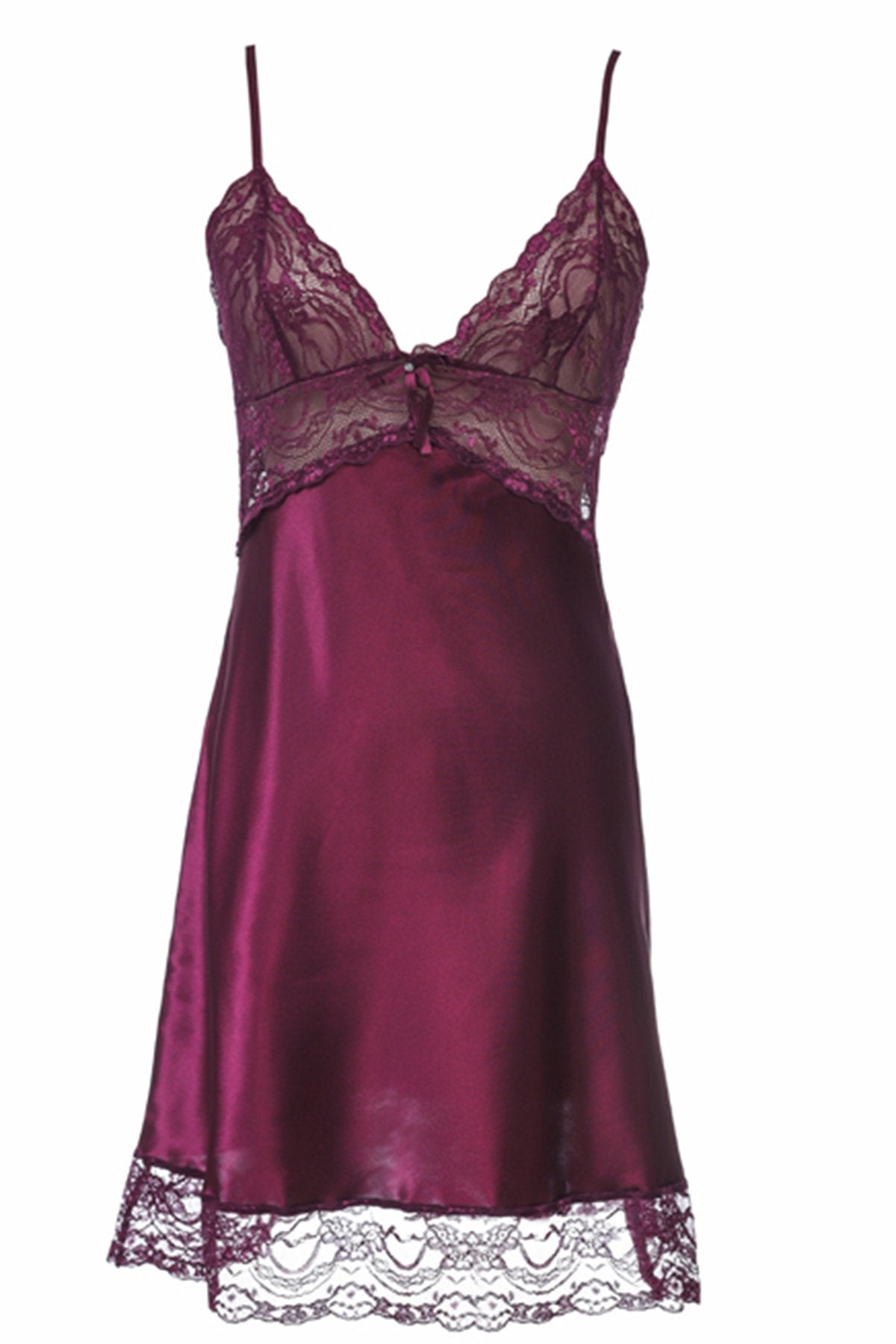 BLS Hannie Silk And Chantilly Silk Slip Purple