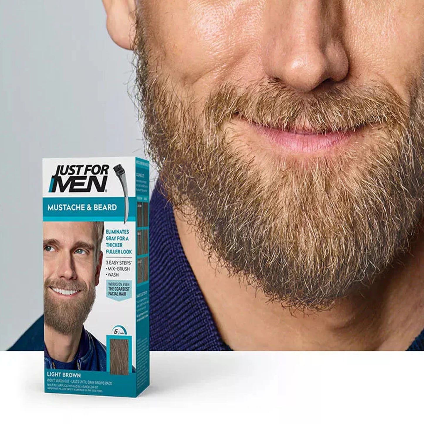Just For Men Moustache & Beard Easy Brush-In Color M-25 Light Brown 1 Piece