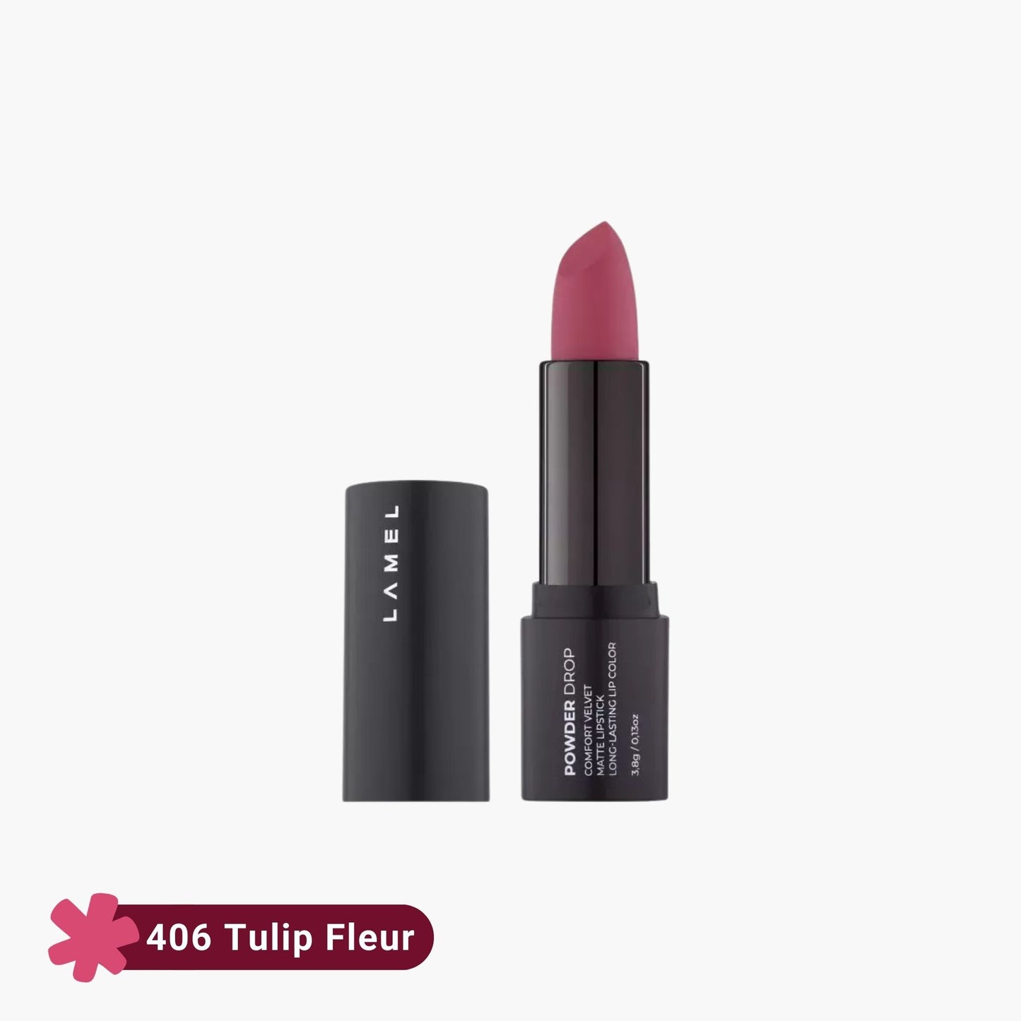 Lamel Powder Drop Comfort Velvet Matte Lipstick 406 Tulip Fleur 3.8gm