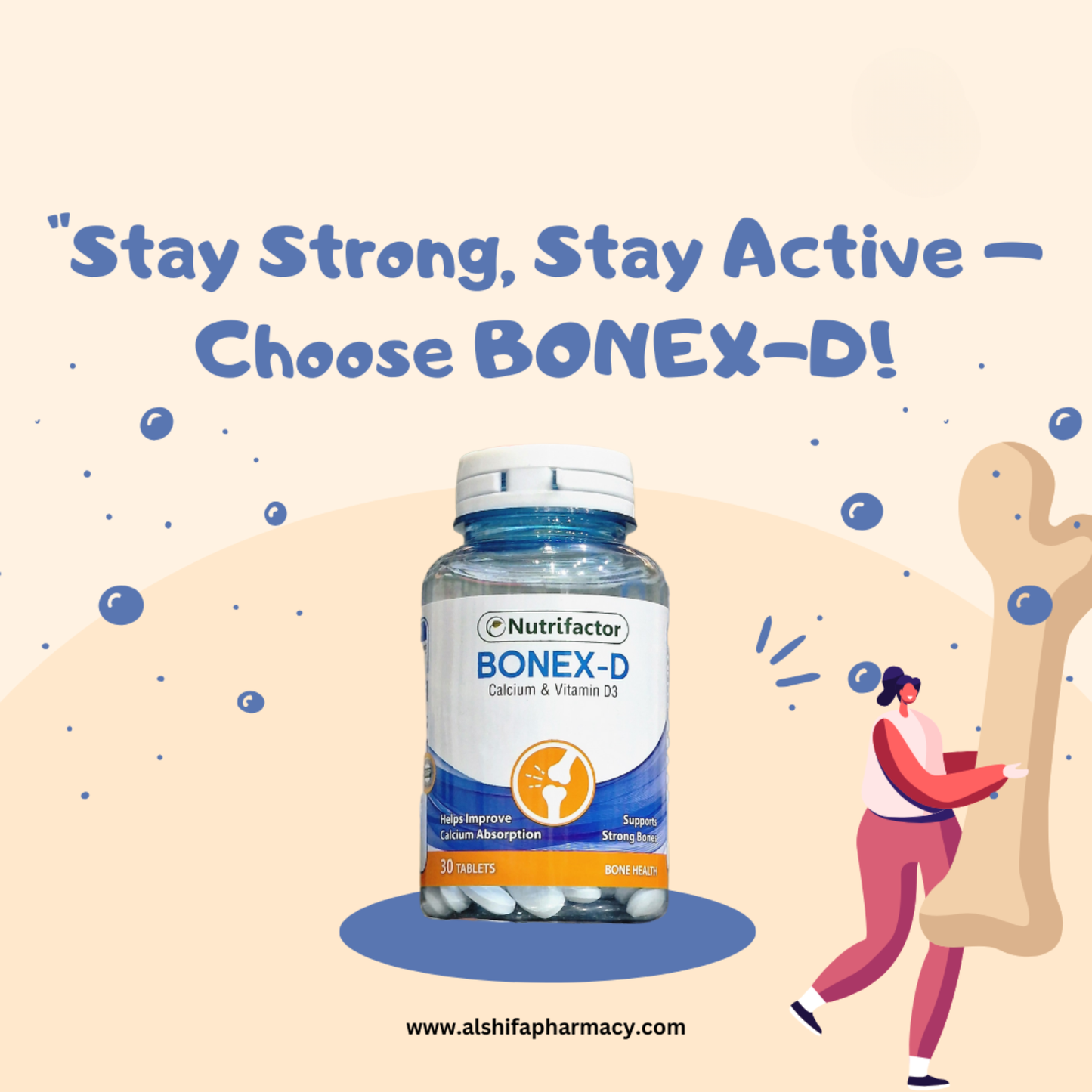 Nutrifactor Bonex-D Calcium & Vitamin D3 Supplements