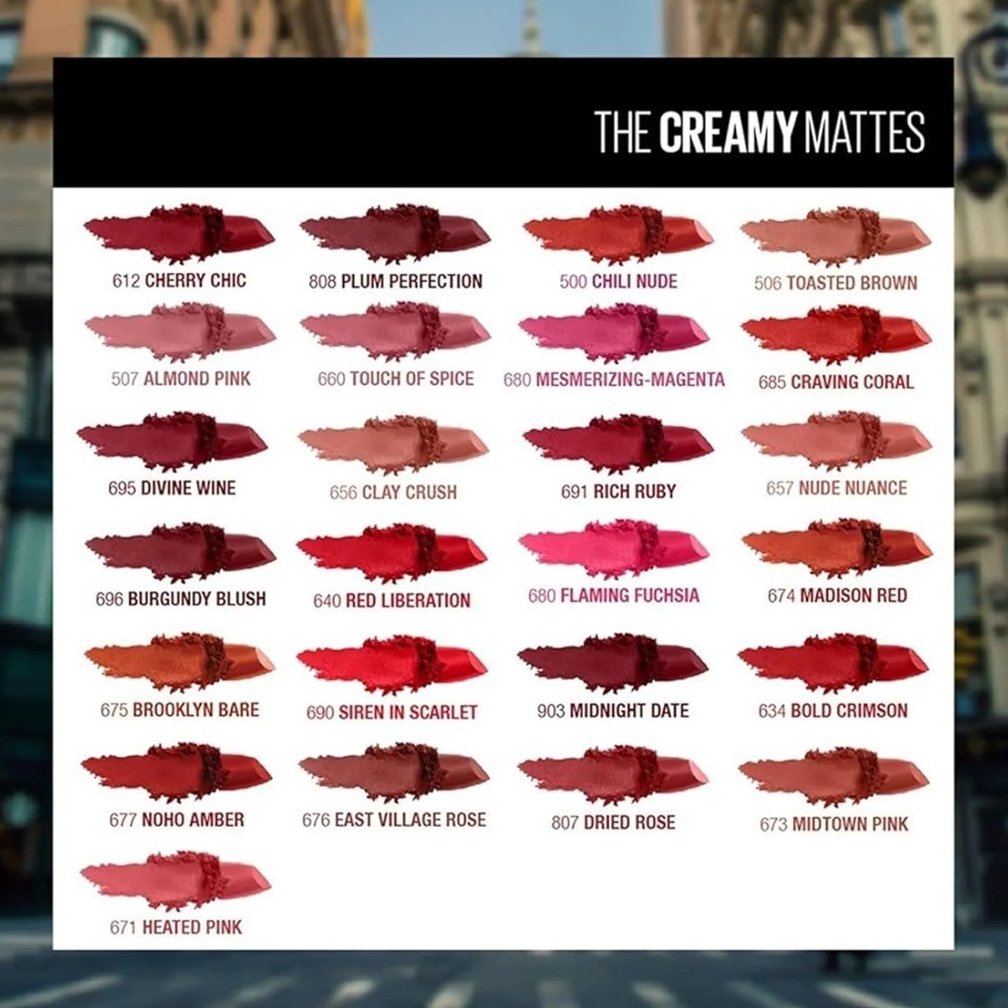Maybelline Color Sensational The Creamy Mattes Lipstick 640 Red Liberation 3.9gm