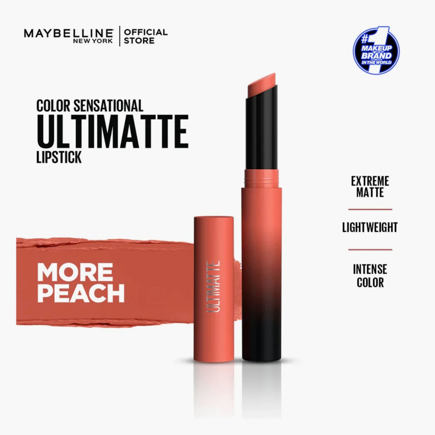Maybelline Color Sensational Ultimatte Slim Matte Lipstick 1099 More Peach 1.7gm