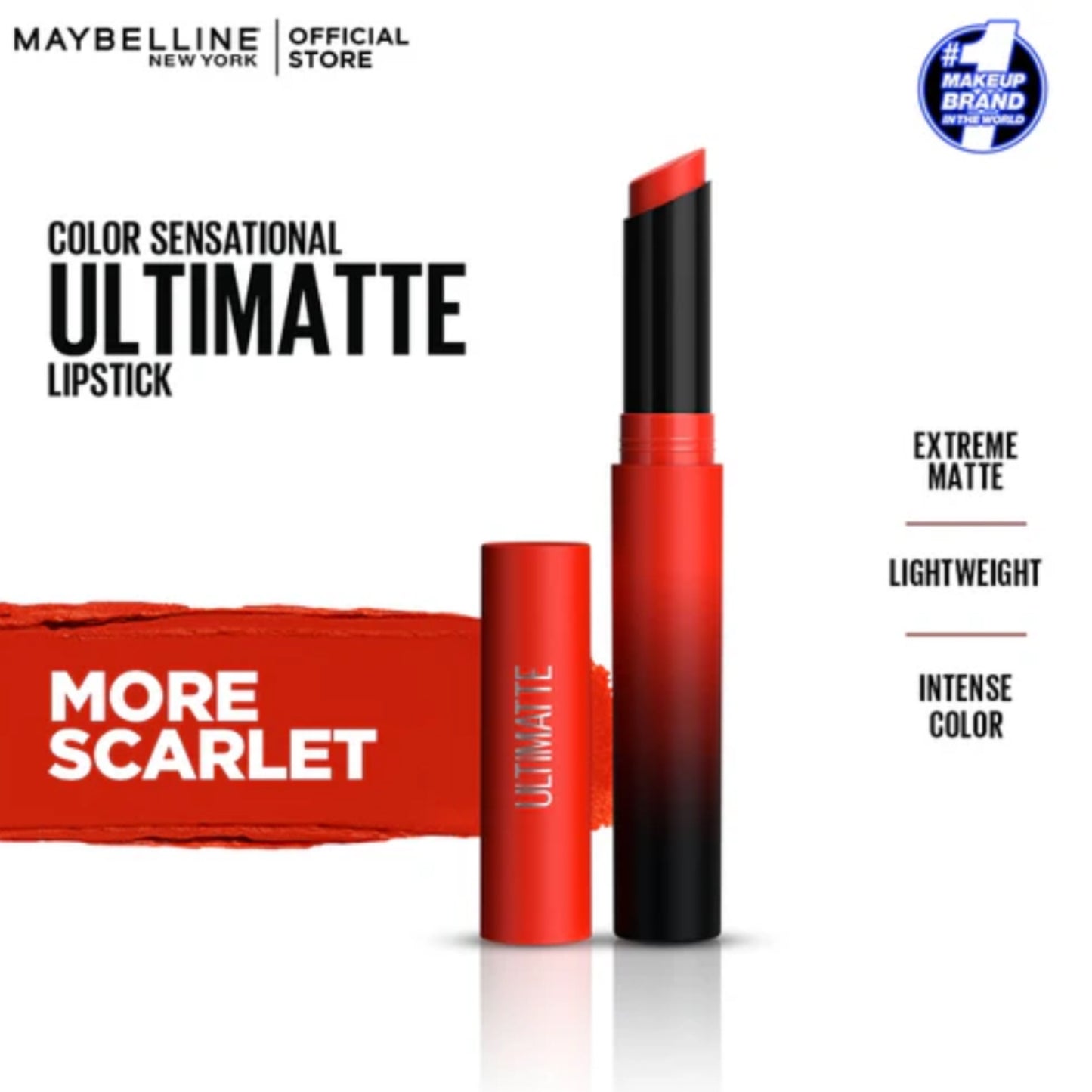 Maybelline Color Sensational Ultimatte Slim Matte Lipstick 299 More Scarlet 1.7gm