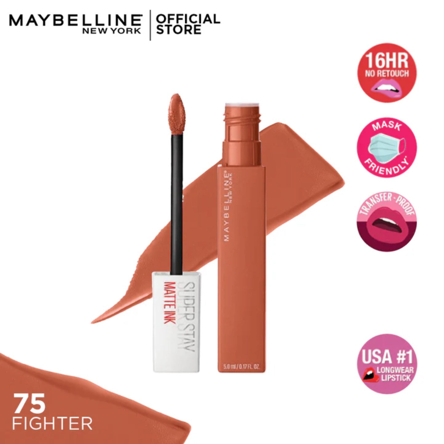 Maybelline New York SuperStay Matte Ink Liquid Lipstick 75 Fighter 5ml