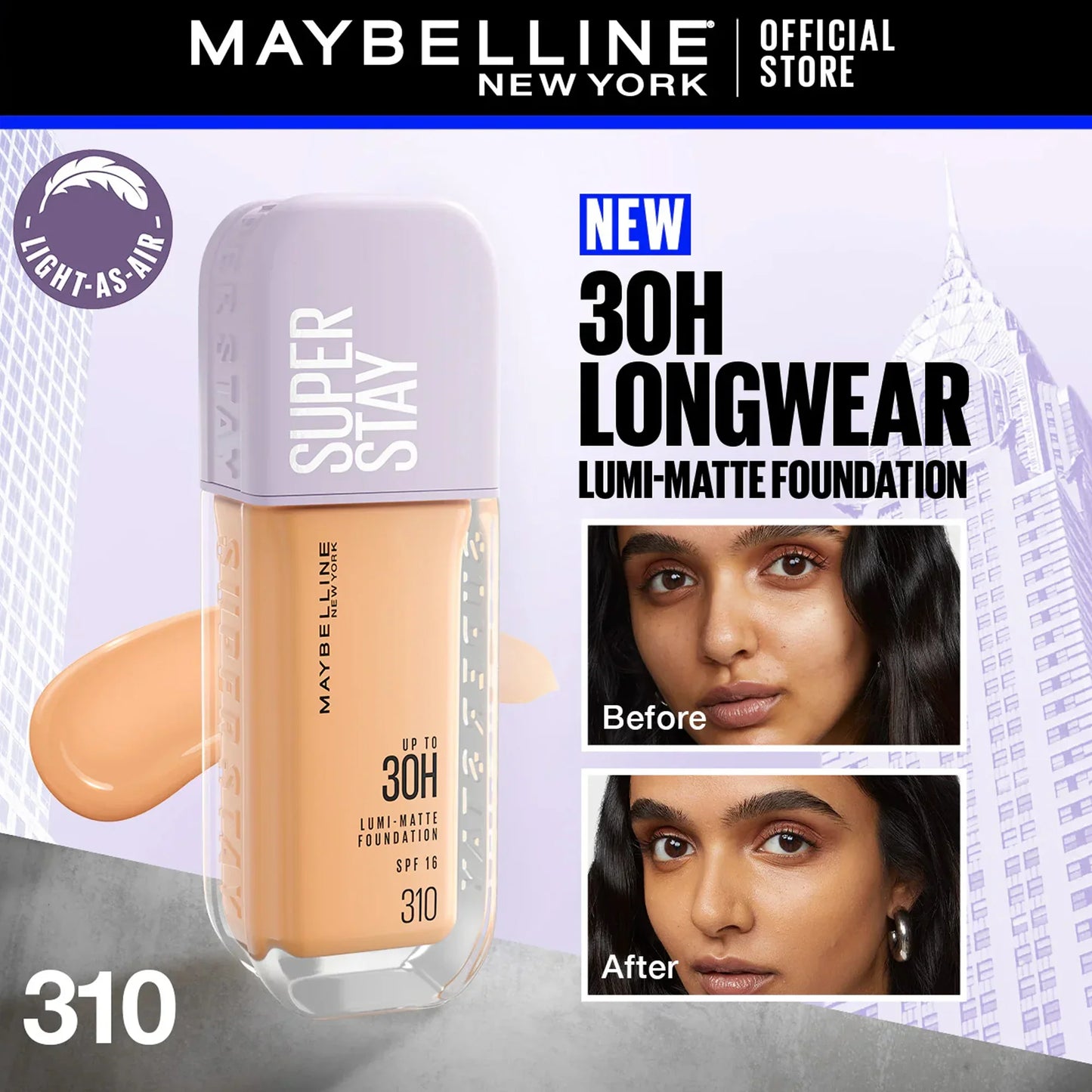 Maybelline Super Stay Upto 30H Lumi Matte Foundation SPF16 310 35ml