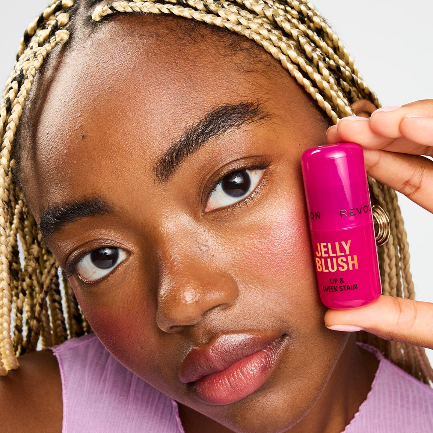 Revolution Jelly Blush Stick Lip & Cheek Stain Cherry Red 5.5gm