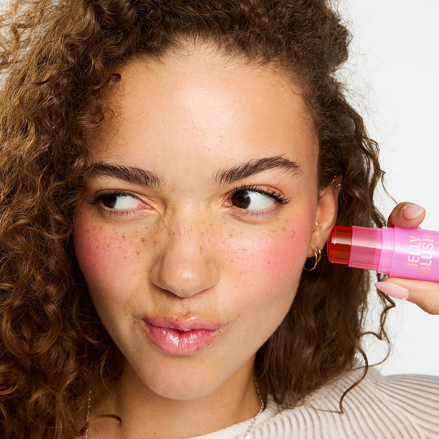 Revolution Jelly Blush Stick Lip & Cheek Stain Strawberry Pink 5.5gm