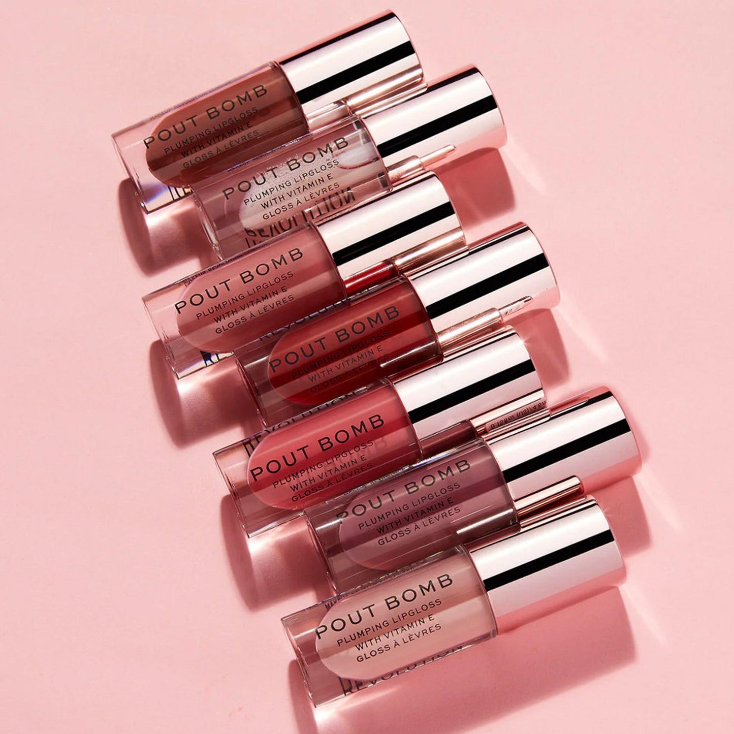 Revolution Pout Bomb Plumping Lip Gloss Kiss Nude 4.6ml