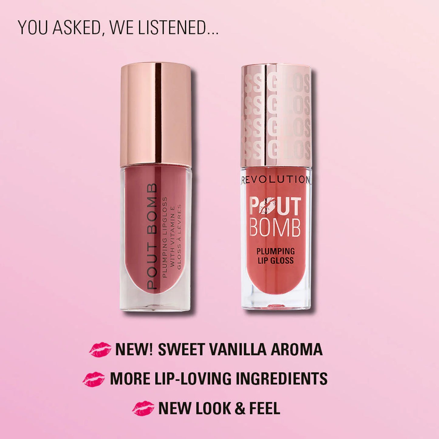 Revolution Pout Bomb Plumping Lip Gloss Wild Mauve Pink 4.4ml