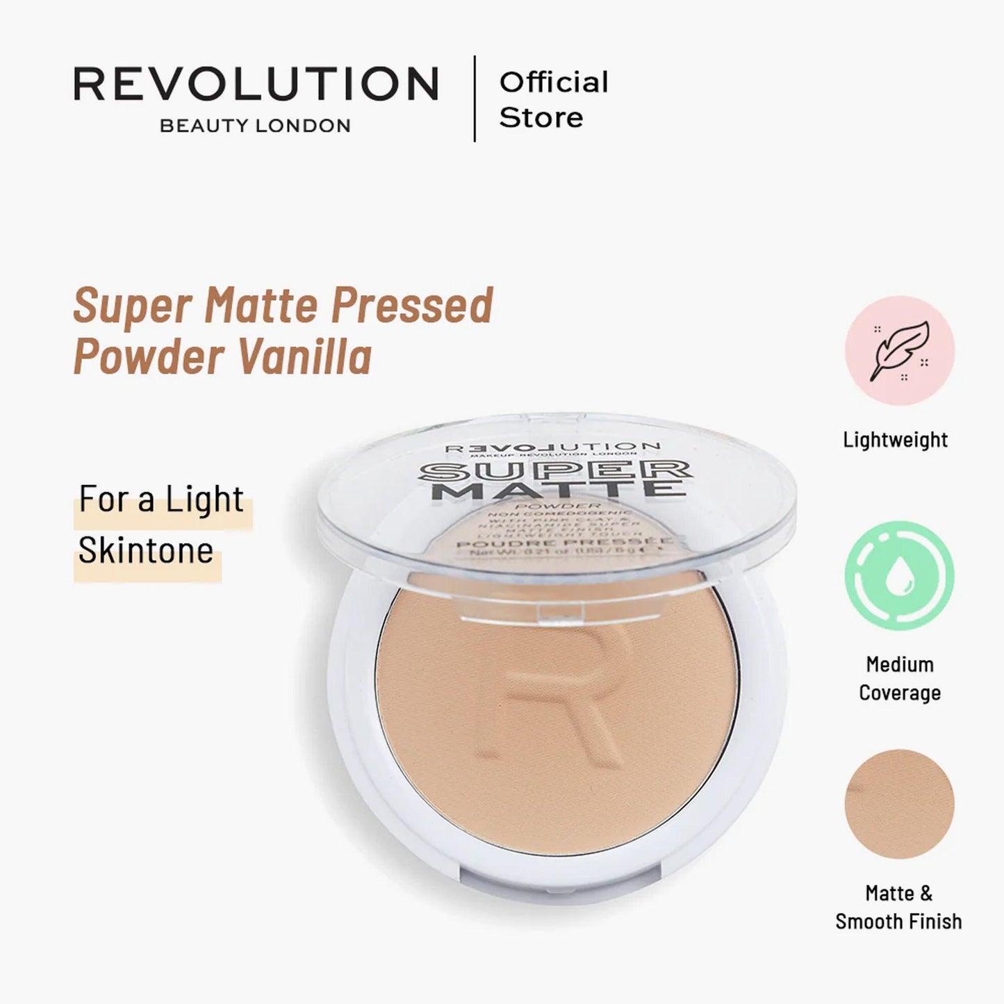 Revolution Relove Super Matte Pressed Powder Vanilla 6gm