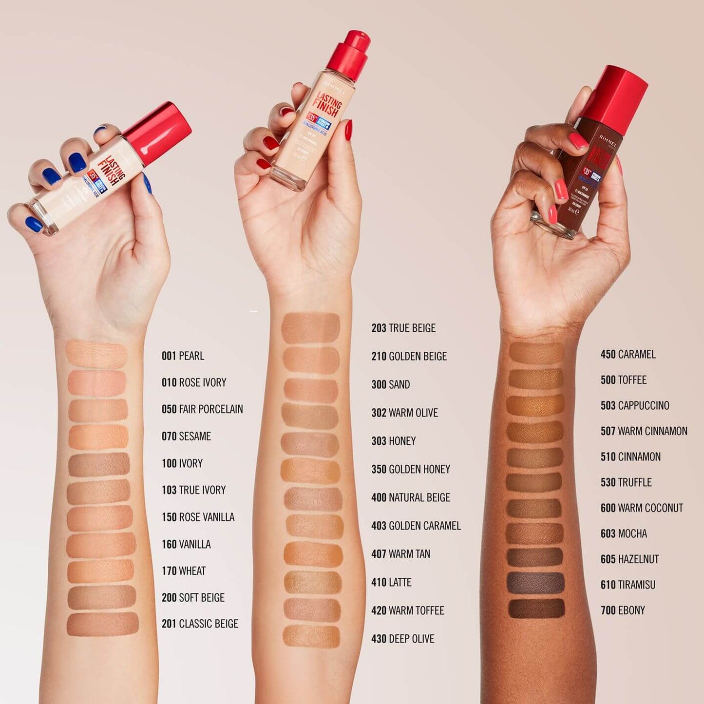 Rimmel Lasting Finish 35HR Full Coverage Lightweight Foundation 302 Warm Olive 30ml