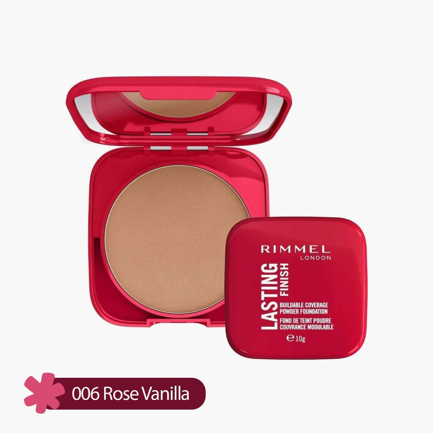 Rimmel Lasting Finish Buildable Coverage Powder Foundation 006 Rose Vanilla 10gm