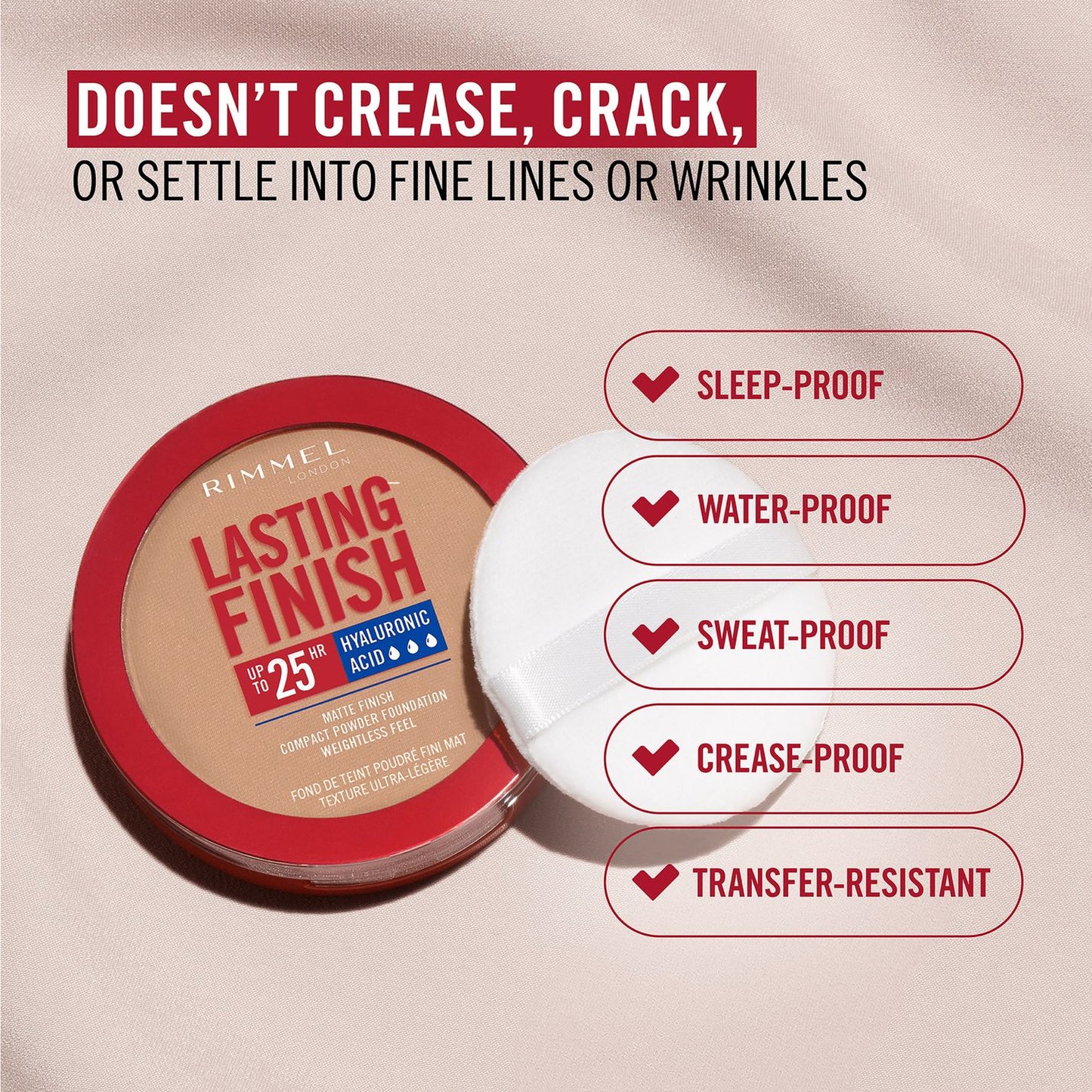 Rimmel Lasting Finish Upto 25HR Matte Finish Compact Powder Foundation 006 Rose Vanilla 7gm