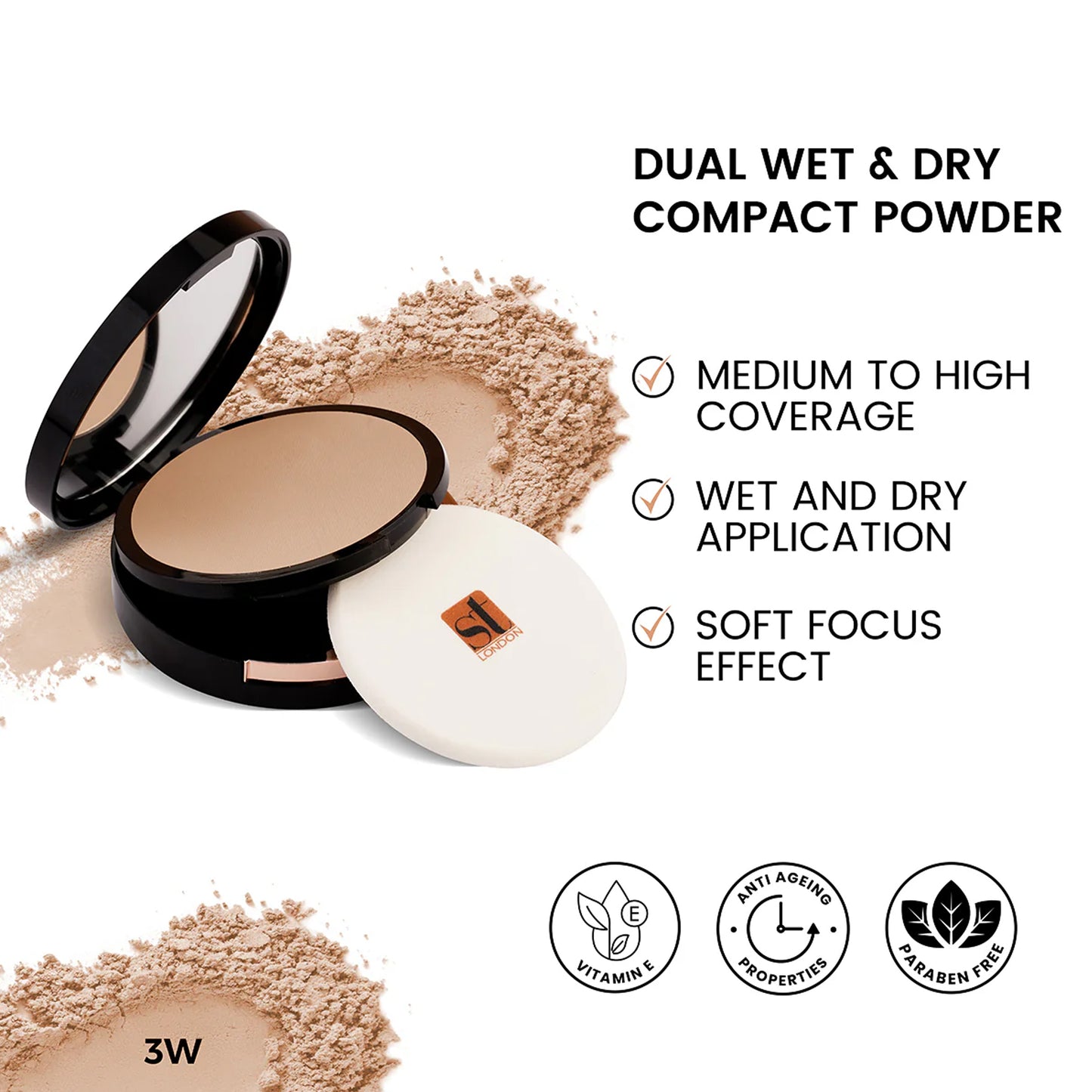 ST London Dual Wet & Dry Compact Powder SPF15 3W 14gm