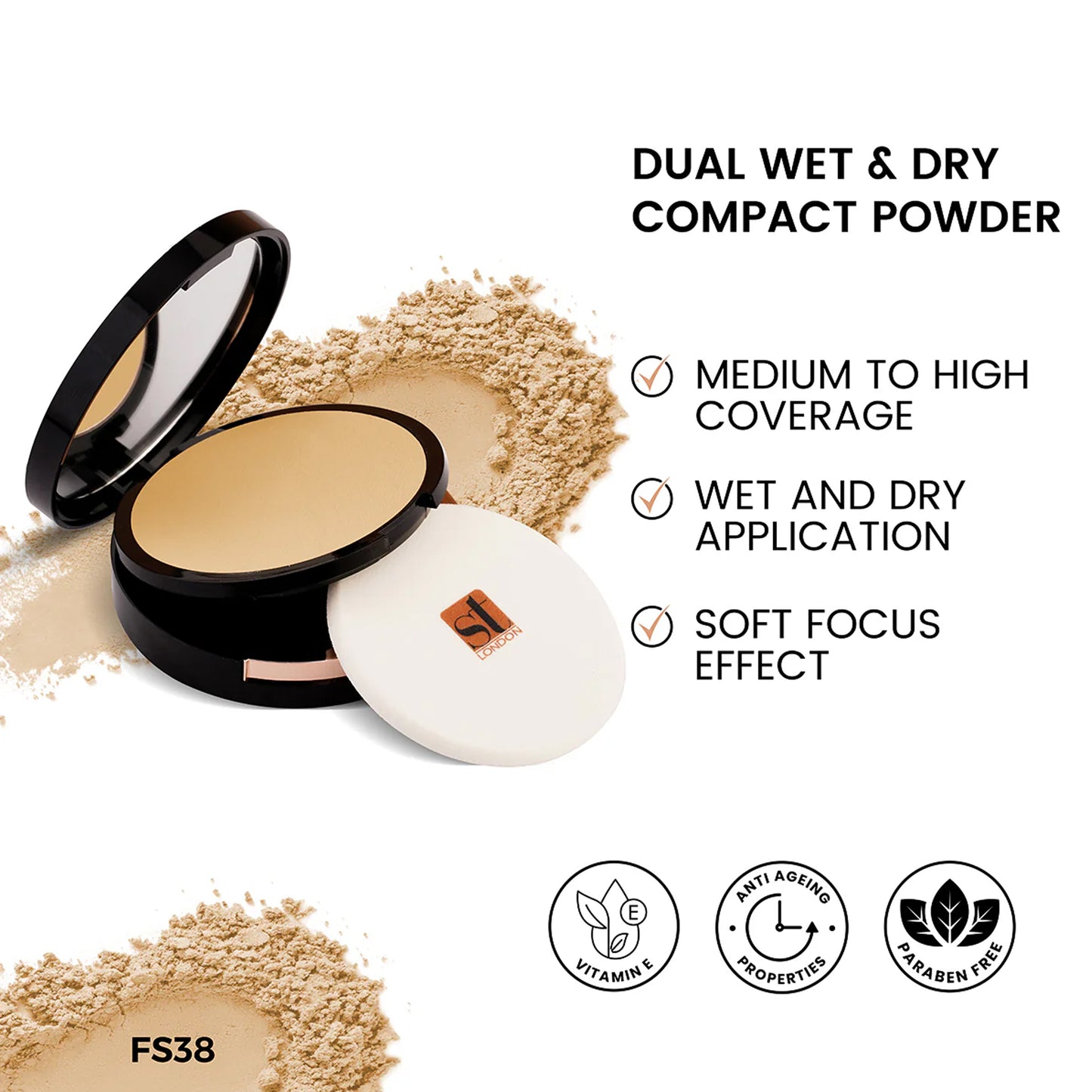 ST London Dual Wet & Dry Compact Powder SPF15 FS 38 14gm