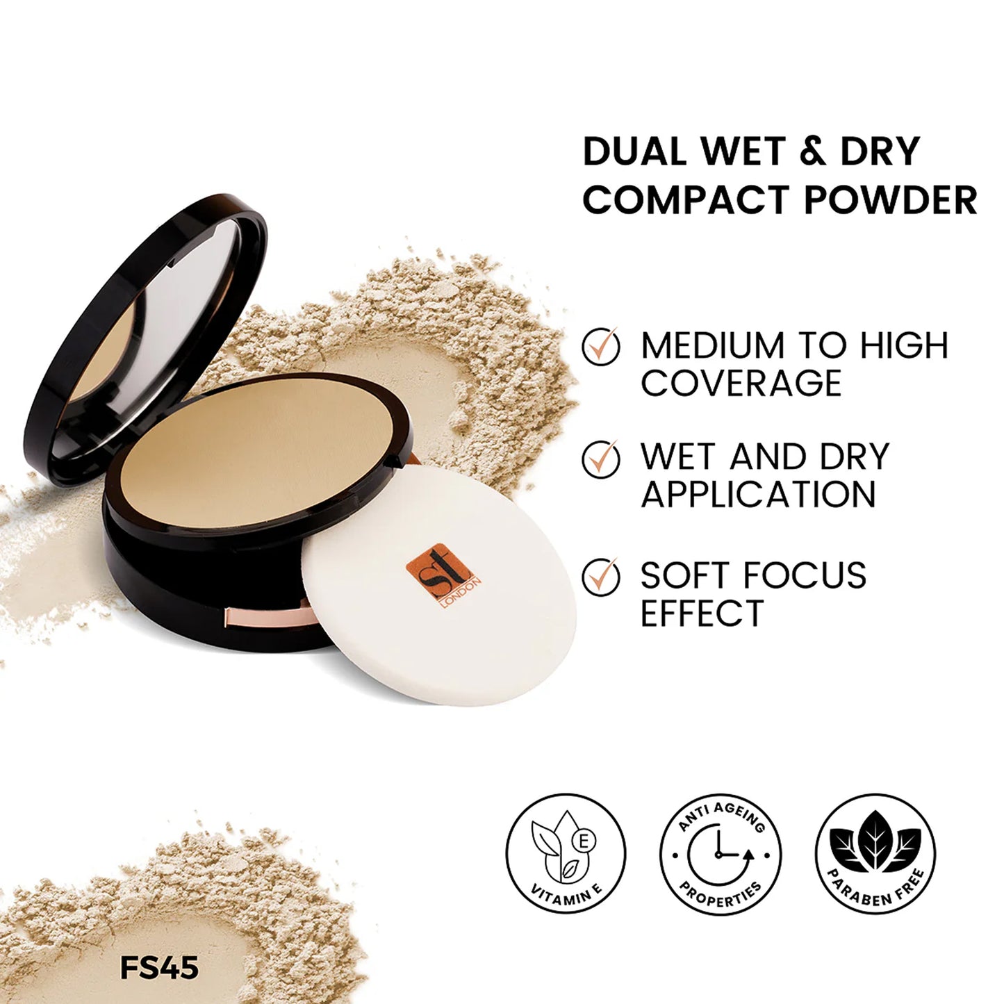 ST London Dual Wet & Dry Compact Powder SPF15 FS 45 14gm