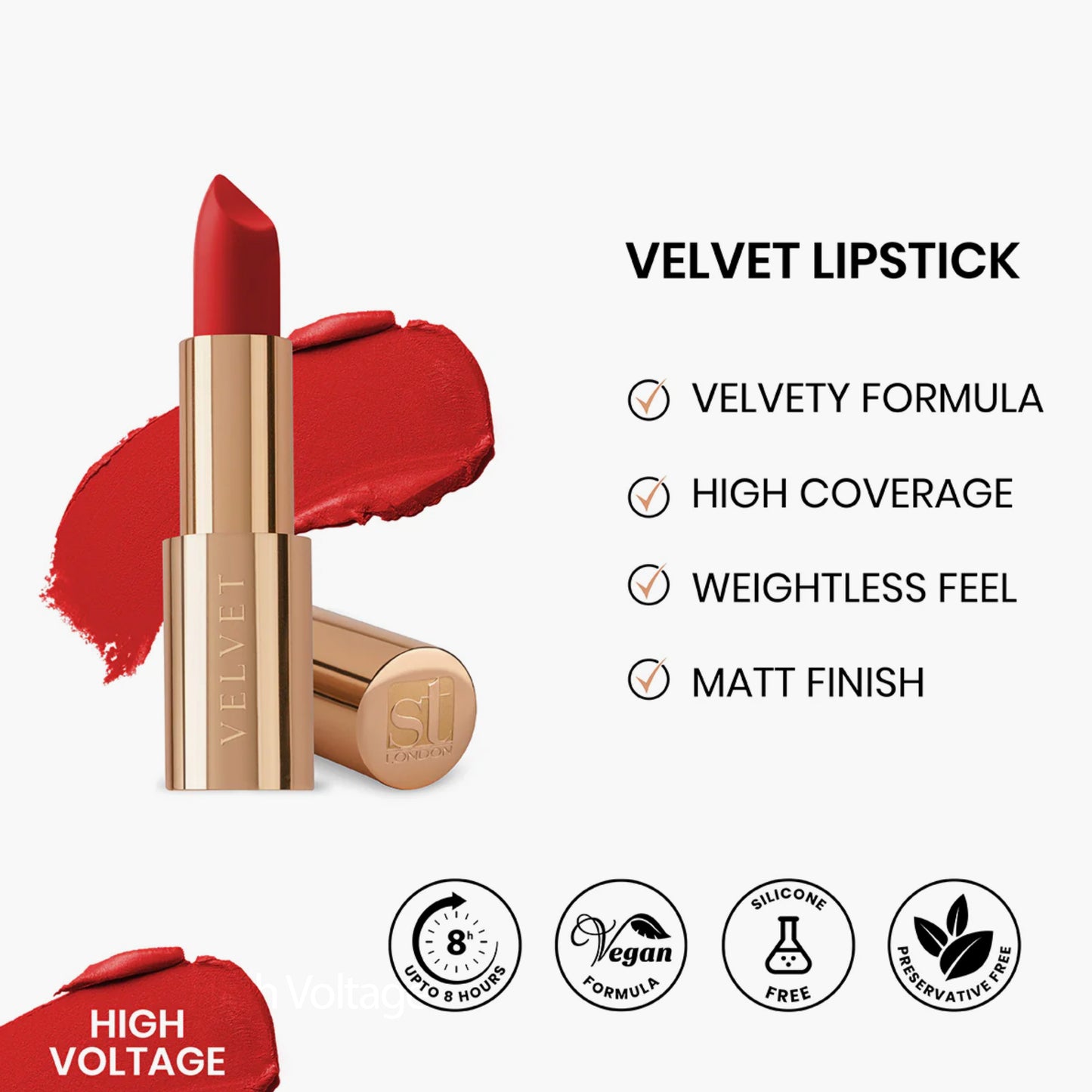 ST London Velvet Ultra-Matt Lipstick High Voltage 4.5gm