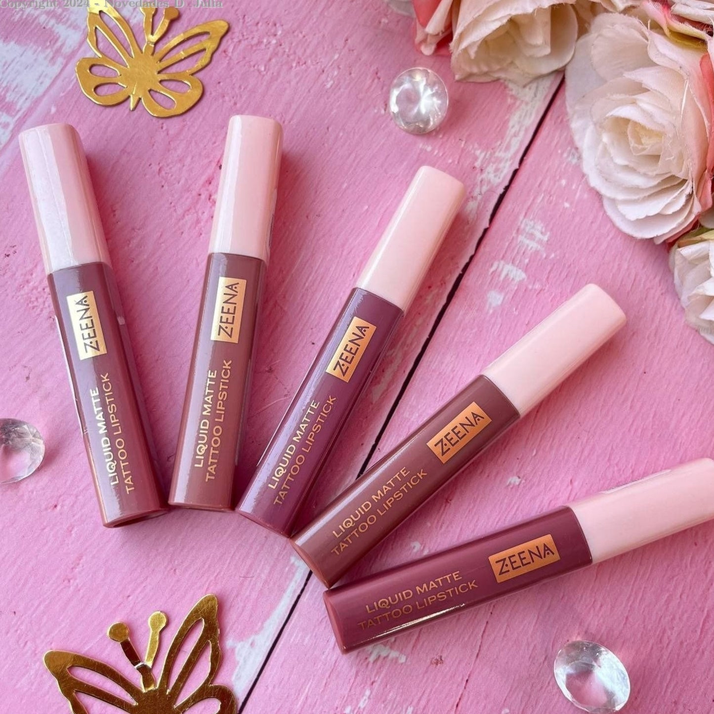 Zeena Liquid Matte Tattoo Lipstick 050 Caramel Crush 5ml