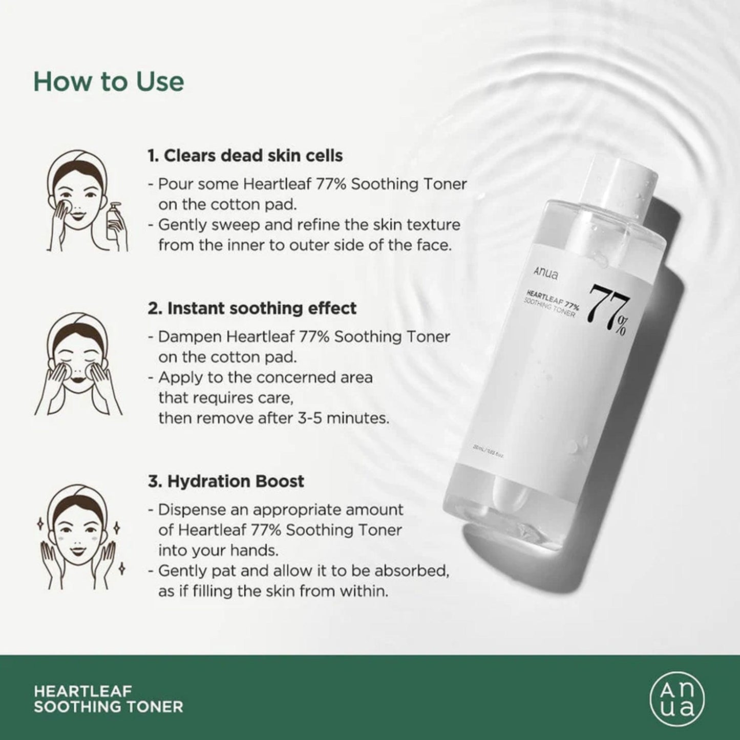 Anua Heartleaf 77% Soothing Toner 250ml - TheSkinFit