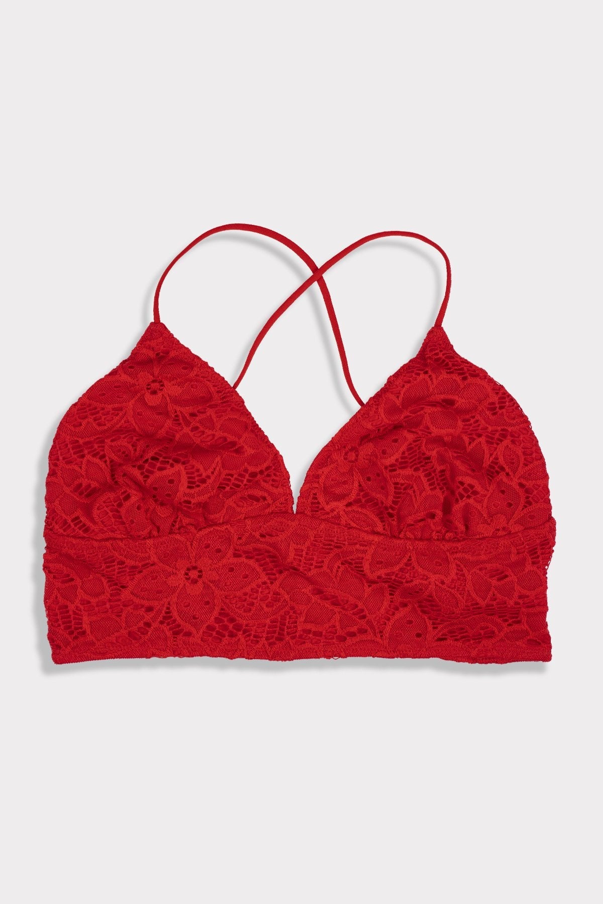 BLS Belle Non Padded Lace Bralette Red