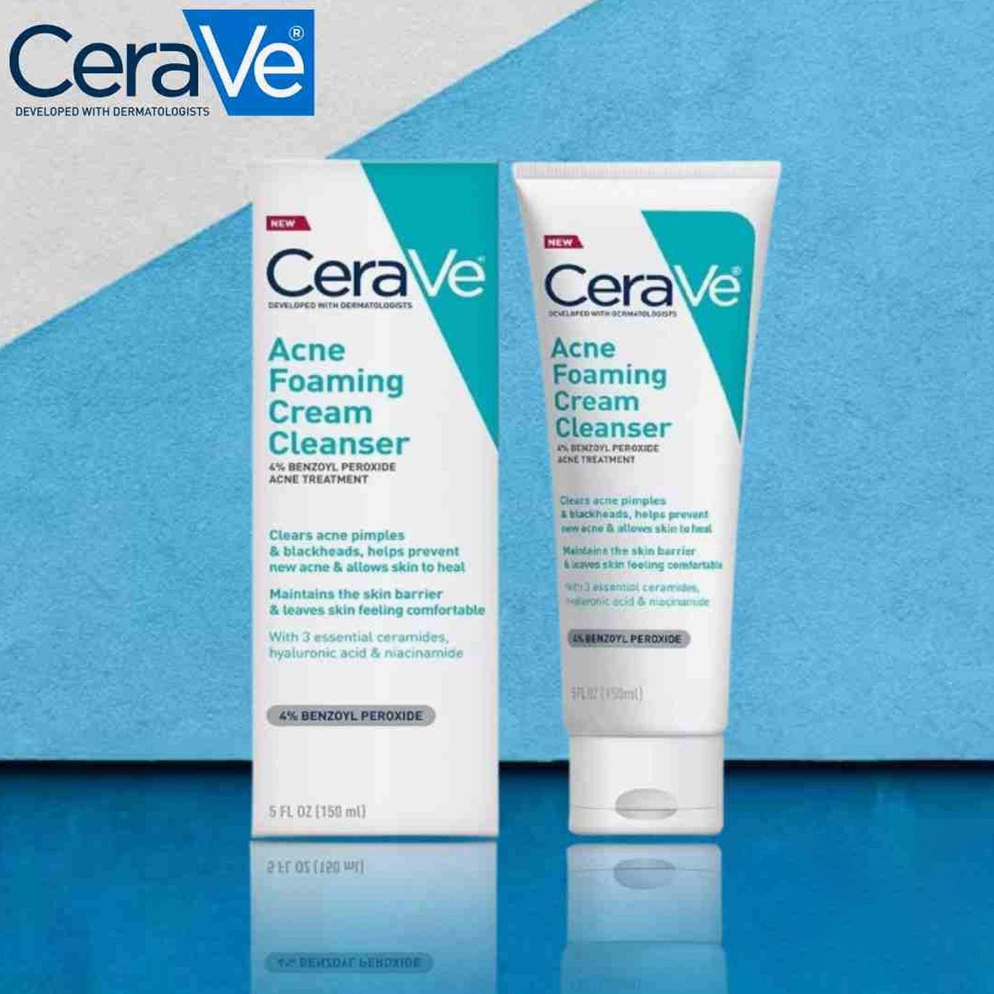 CeraVe Acne Foaming Cream Cleanser 150ml - TheSkinFit