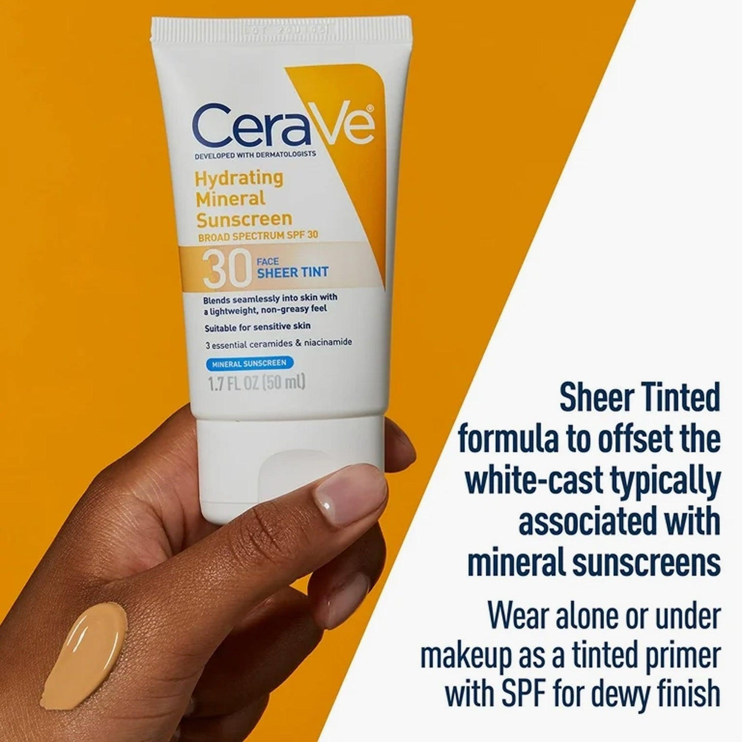 CeraVe Hydrating Mineral Sunscreen SPF30 Face Sheer Tint 50ml - TheSkinFit