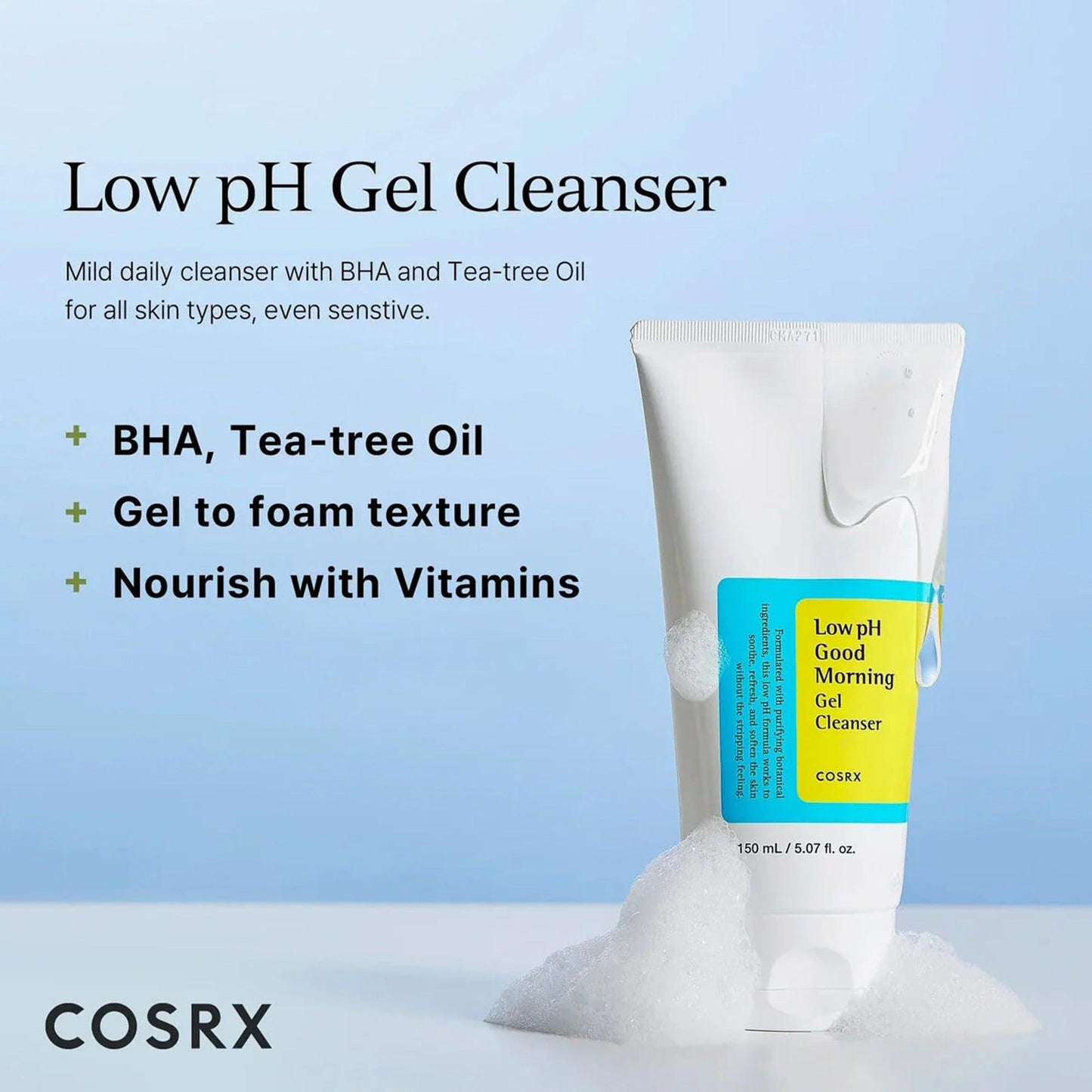 COSRX Low PH Good Morning Gel Cleanser 50ml - TheSkinFit