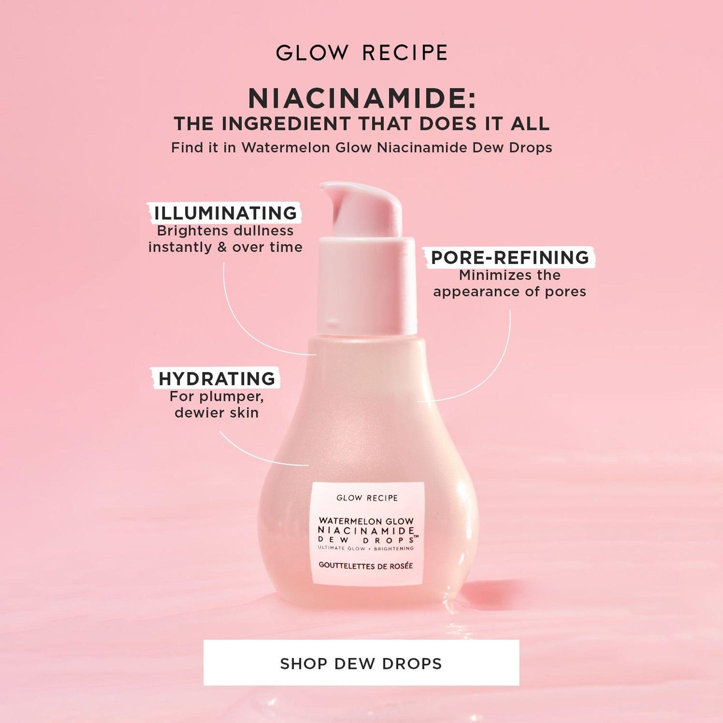 Glow Recipe Watermelon Glow Niacinamide Dew Drops 15ml Without Box - TheSkinFit