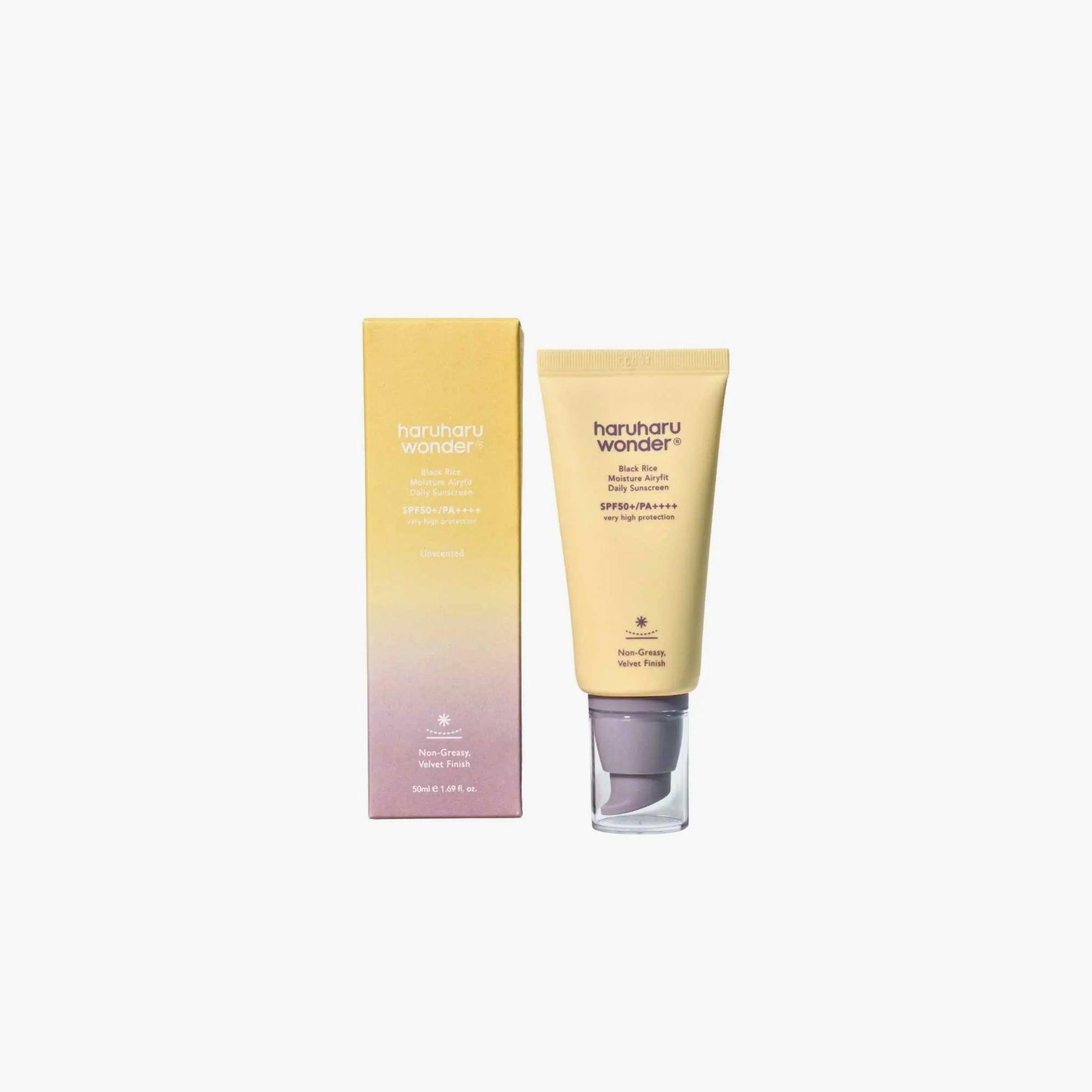 Haruharu Wonder Black Rice Moisture Airyfit Daily Sunscreen SPF50+/PA++++ 50ml - TheSkinFit