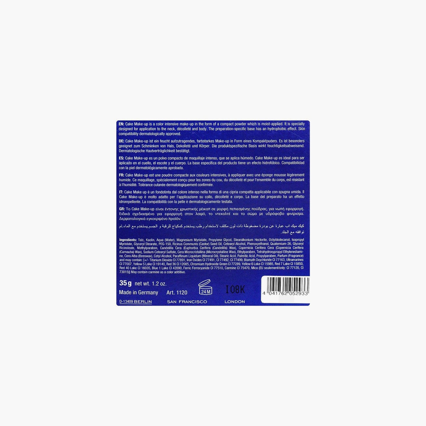 Kryolan Dry Cake Ivory 35gm - TheSkinFit