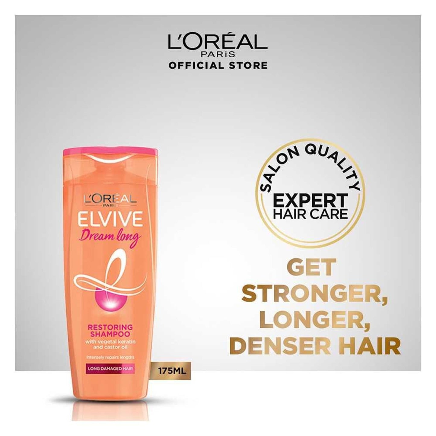 L'Oreal Paris Elvive Dream Long Restoring Shampoo For Long Damaged Hair 175ml - TheSkinFit