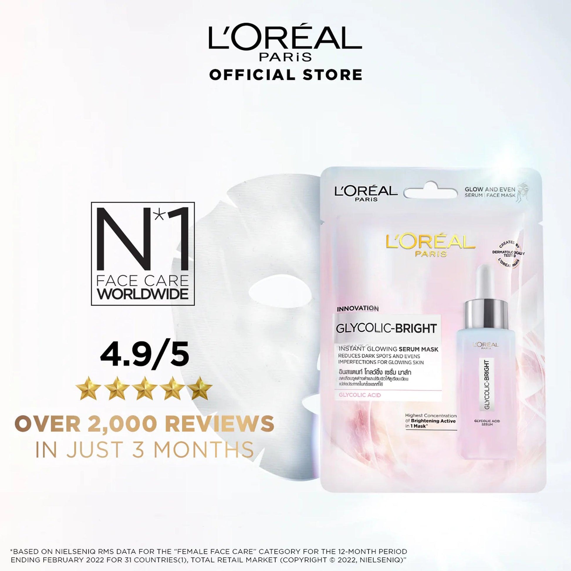 L'Oreal Paris Glycolic-Bright Instant Glowing Serum Mask - TheSkinFit